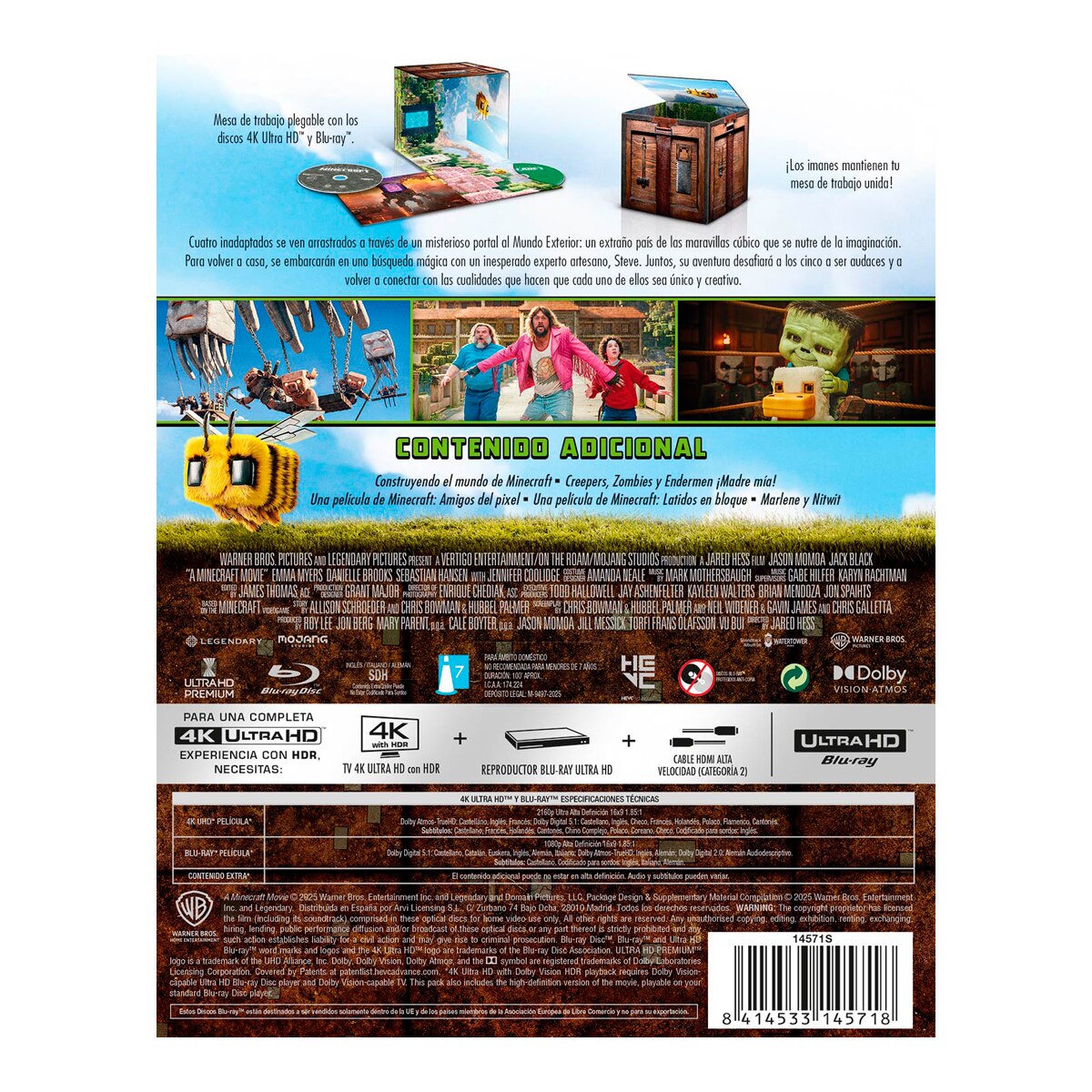 Una película de Minecraft (Edición Metálica Cubo) (4K Ultra HD + Blu-Ray) 2