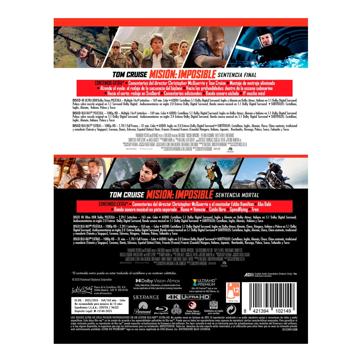 Pack Misión imposible: Sentencia mortal + Sentencia final (4K Ultra HD + Blu-Ray) 2