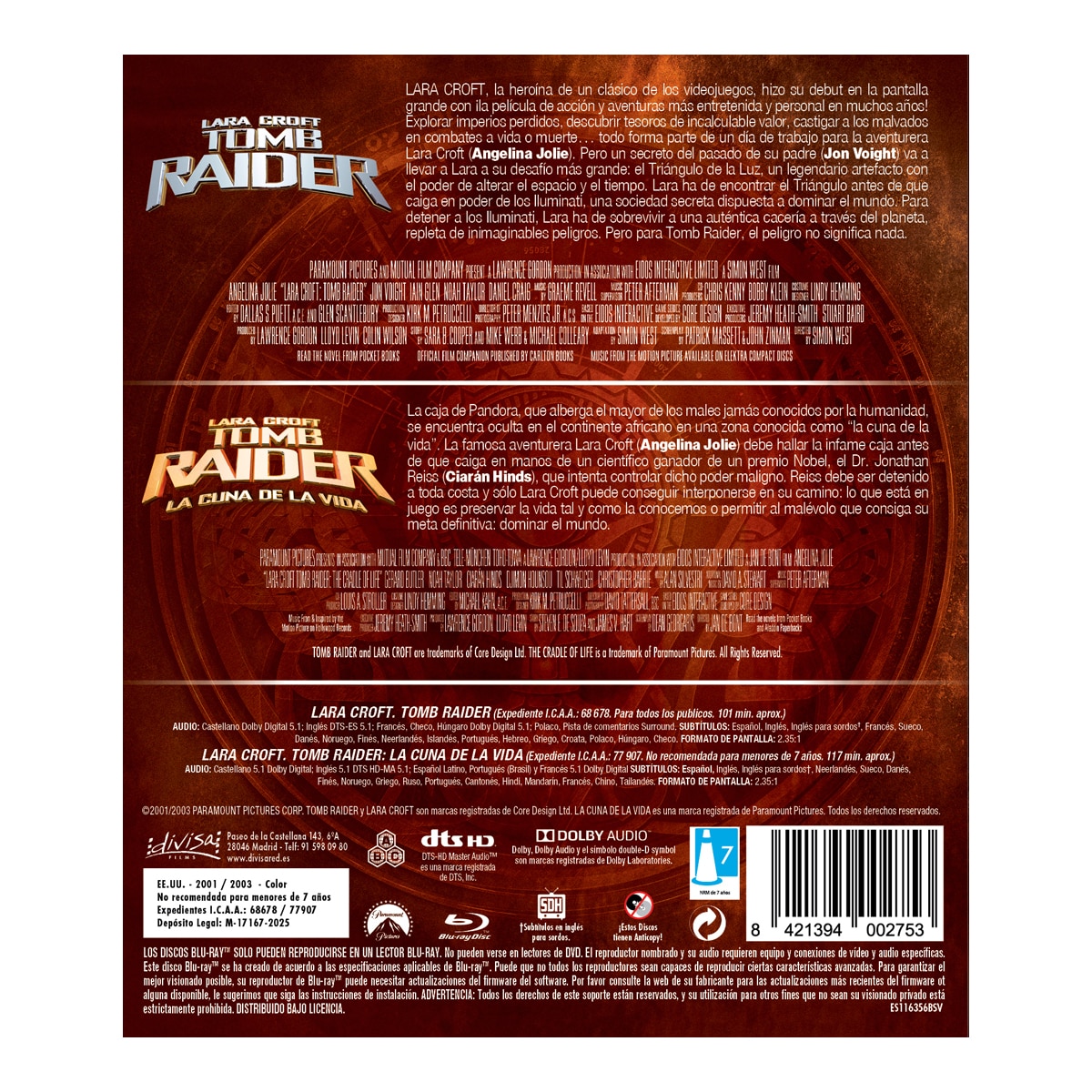 Pack: Lara Croft. Tomb Raider: Colección 2 películas (Blu-Ray) 2
