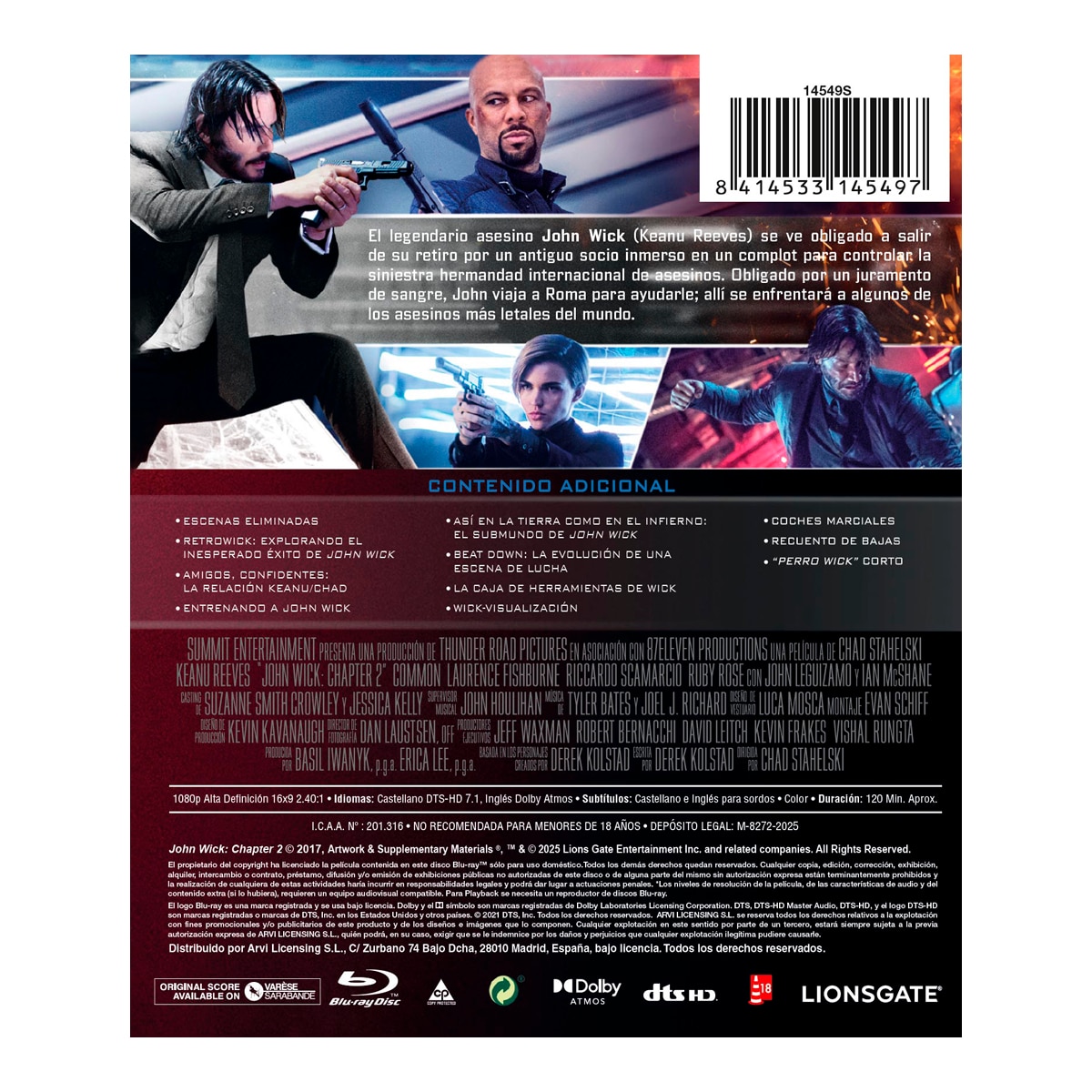 John Wick. Capitulo 2: Pacto de sangre (Blu-Ray) 2