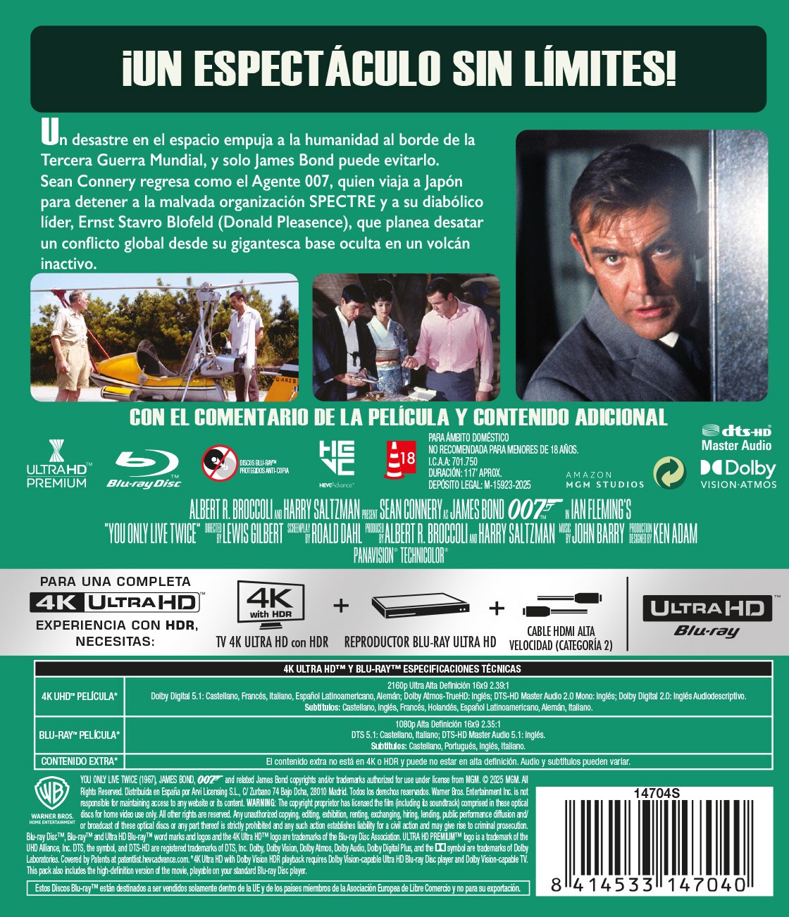 Sólo se vive dos veces (4K Ultra HD + Blu-Ray) 2