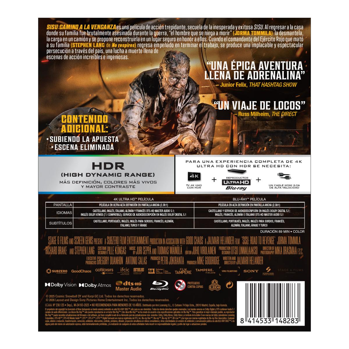 Sisu: camino a la venganza (4K Ultra HD + Blu-Ray) 2