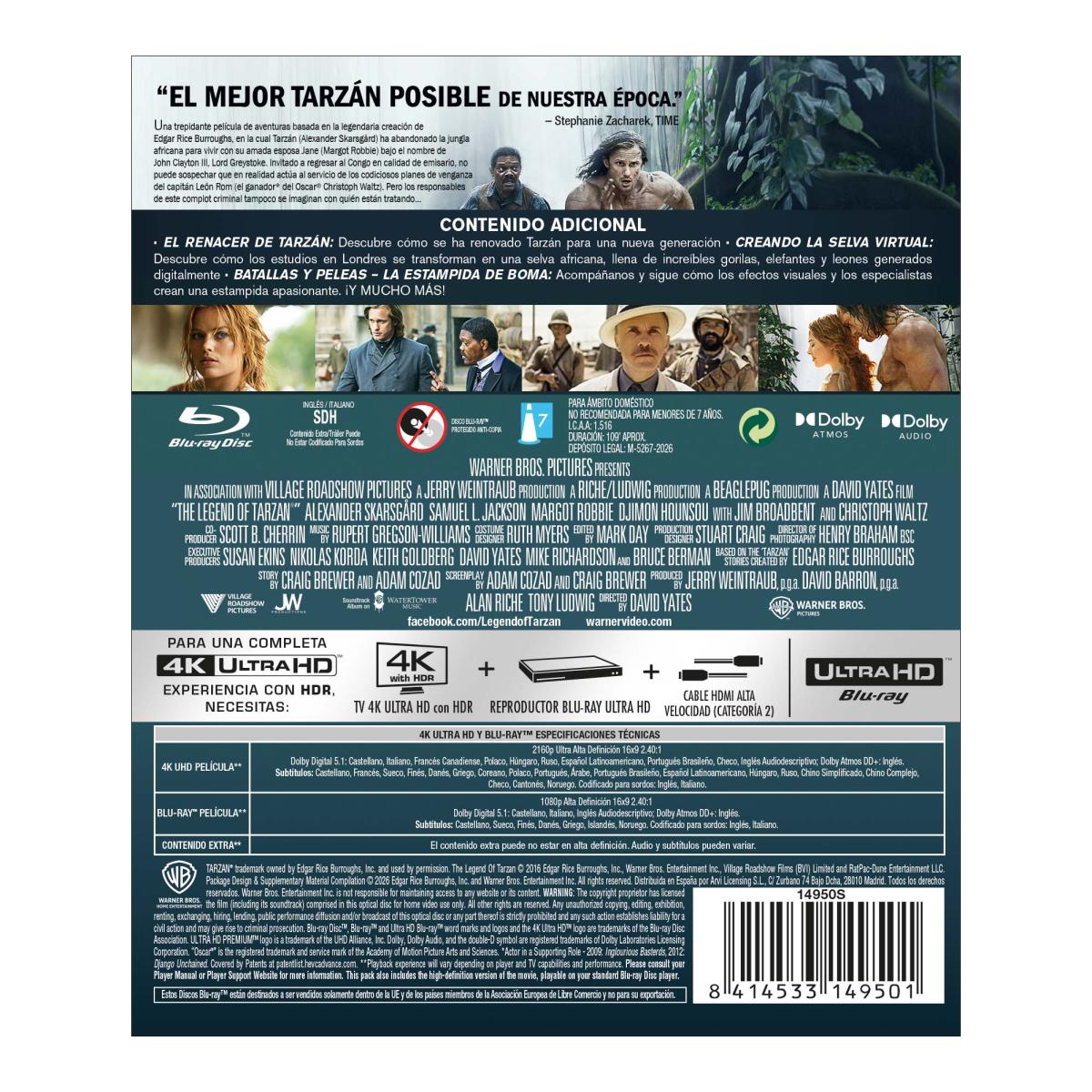 La leyenda de Tarzan (4K Ultra HD + Blu-Ray) 2