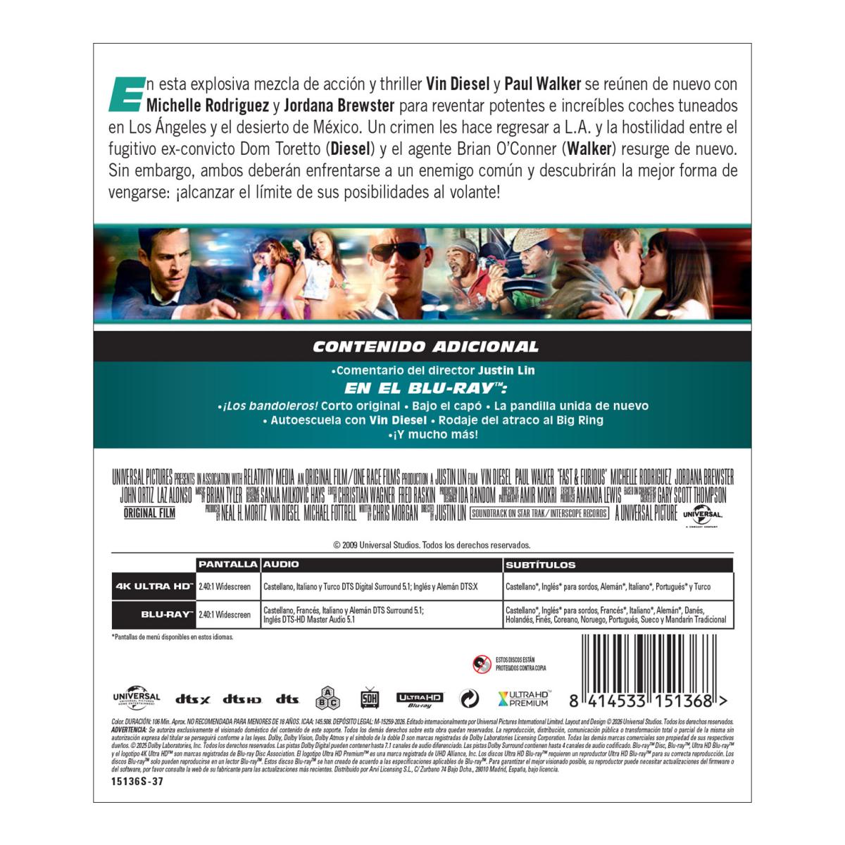 Fast & Furious 4: Aún más rápido (4K UHD + BD) 2
