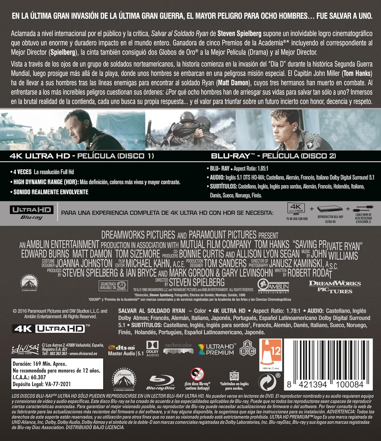 Salvar al Soldado Ryan (4K Ultra HD + Blu-Ray) 2