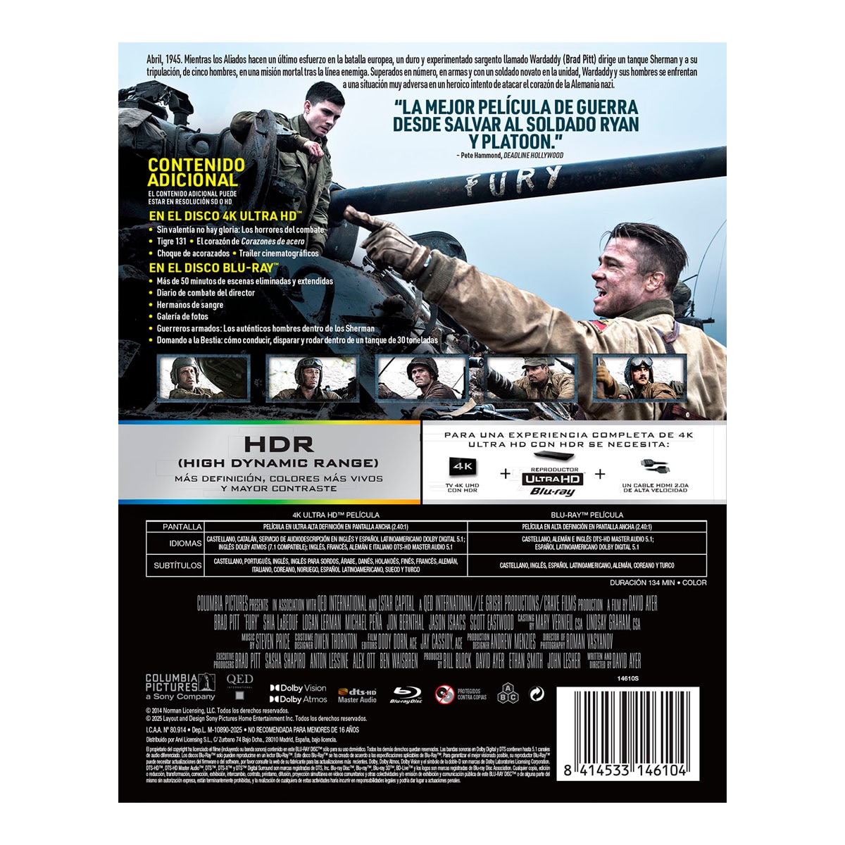 Corazones de acero (Edición Metálica) (4K Ultra HD + Blu-Ray) 2