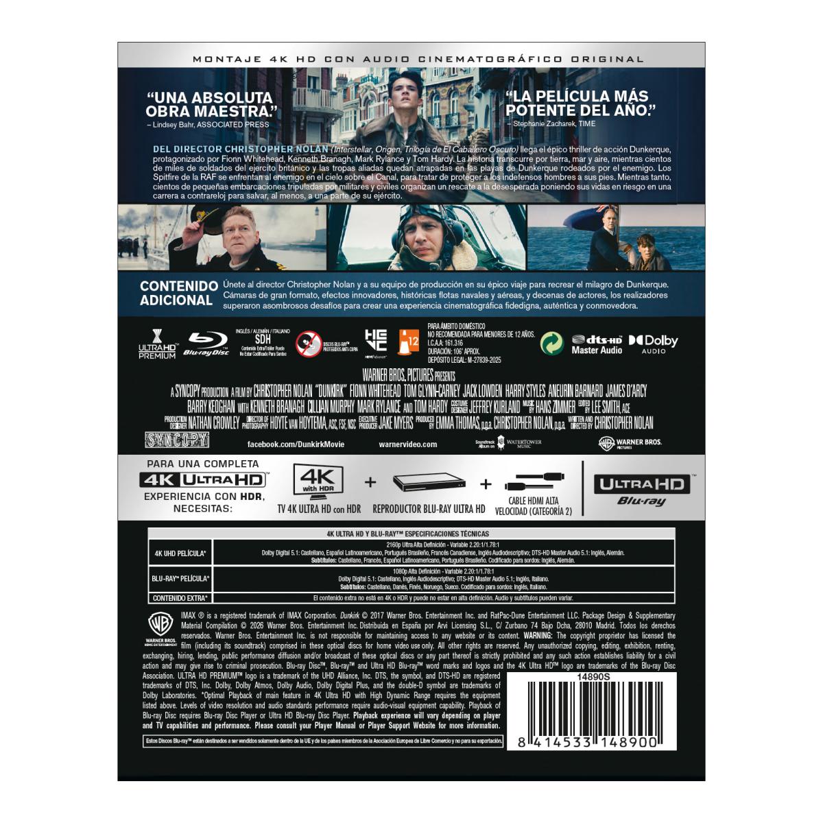 Dunkerque (Edición Metálica) (4K Ultra HD + Blu-Ray + Blu-Ray BONUS) 2