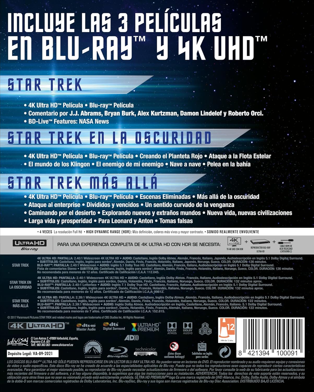 Pack Star Trek: Trilogía (4K Ultra HD + Blu-Ray) 2