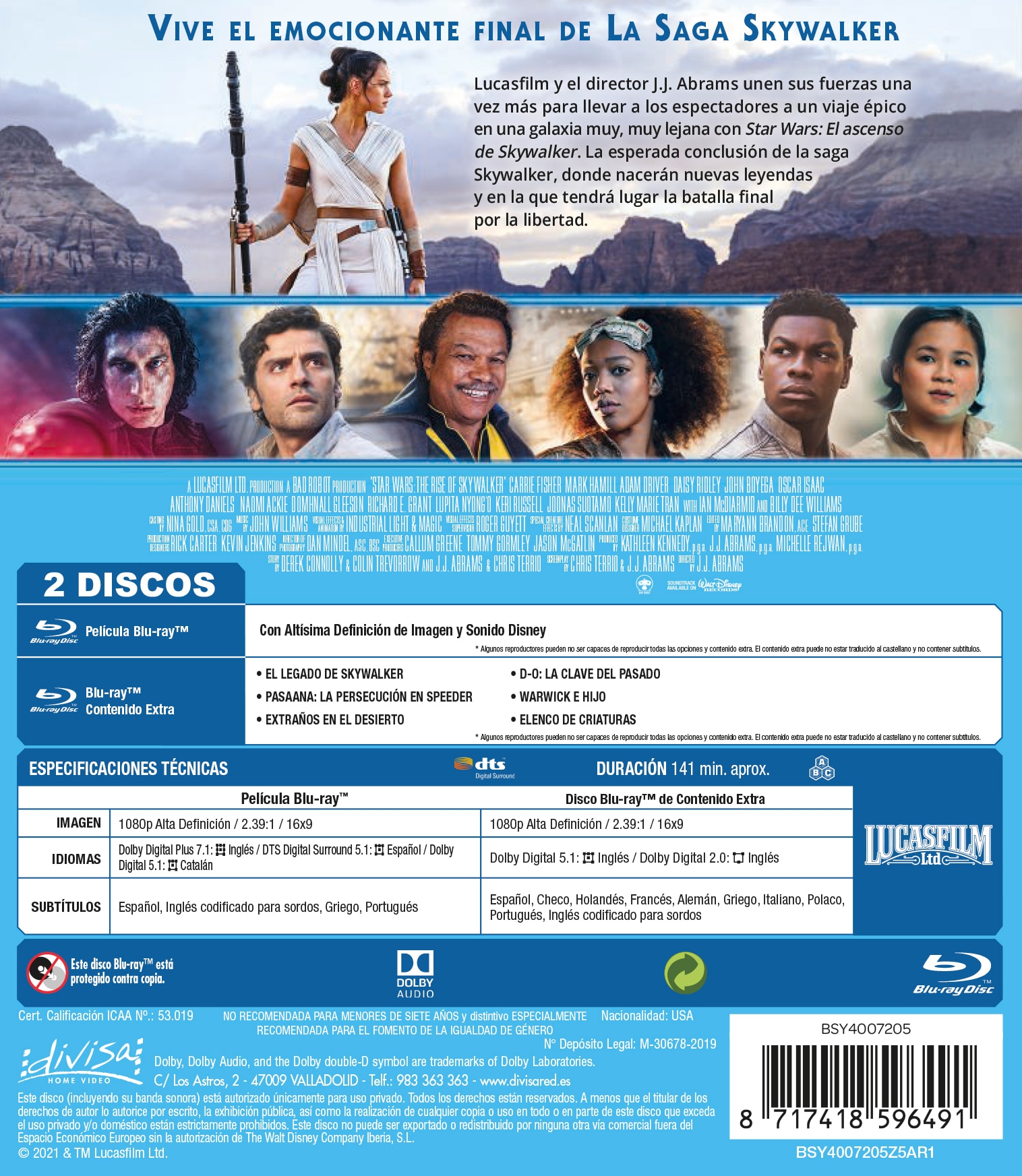 Star Wars. Episodio final: El Ascenso de Skywalker (Blu-Ray) 2
