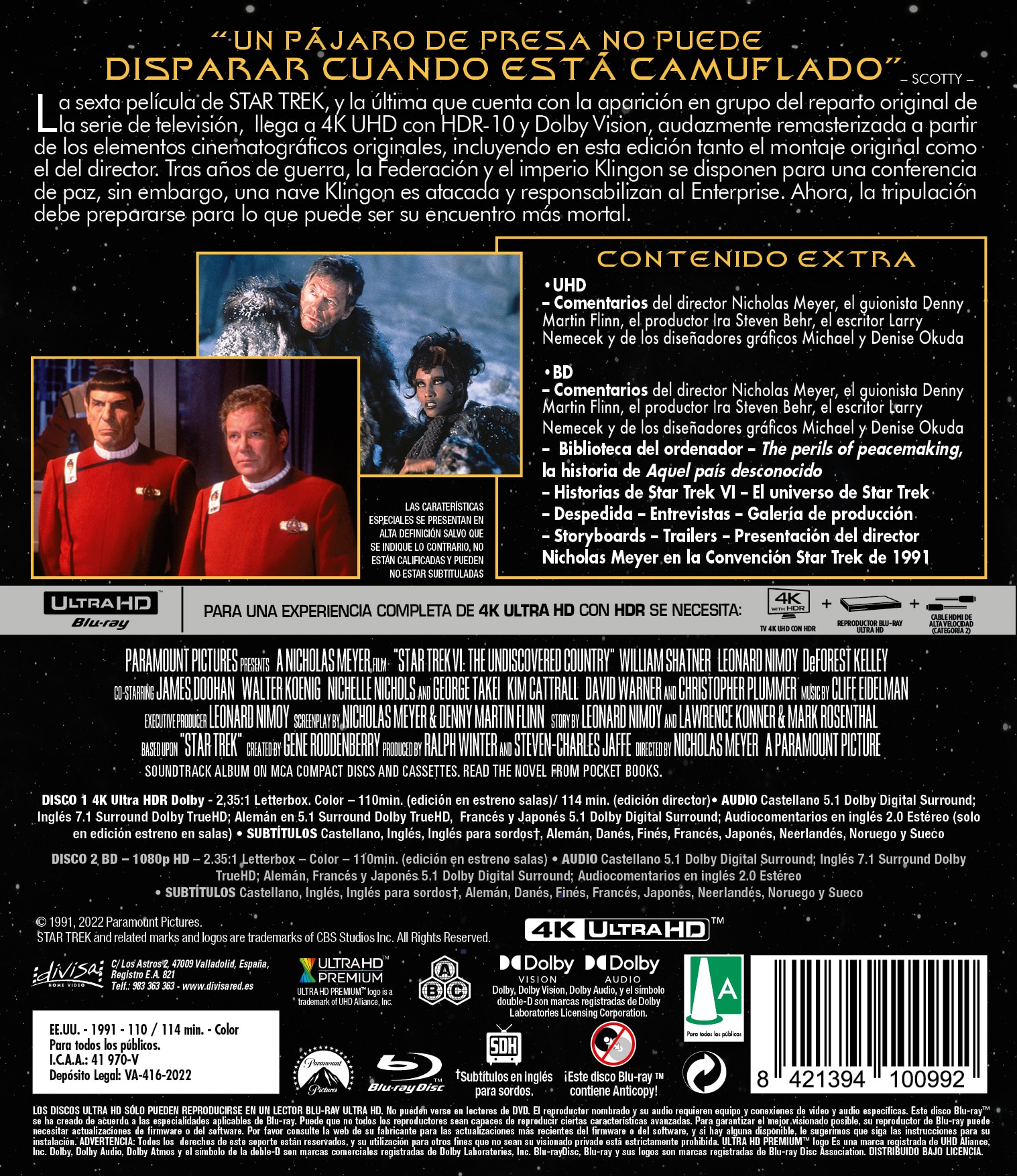 Star Trek VI: Aquel pais desconocido (4K Ultra HD + Blu-Ray) 2