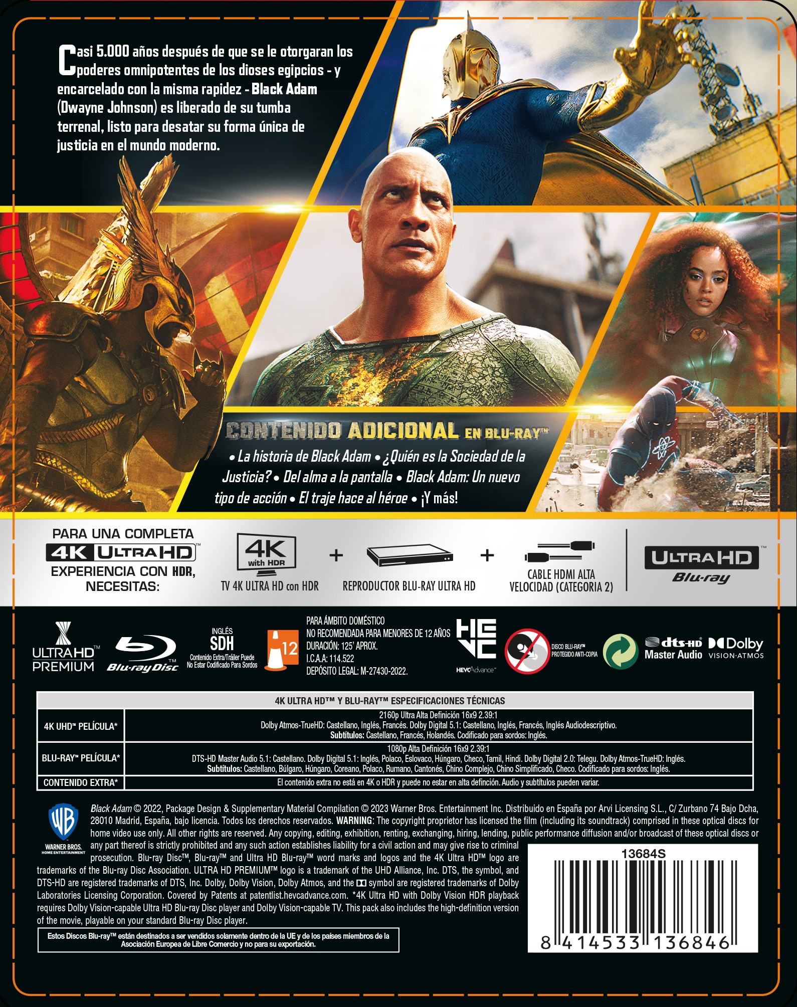 Black Adam (Edición metálica) (4K Ultra HD + Blu-Ray) 2