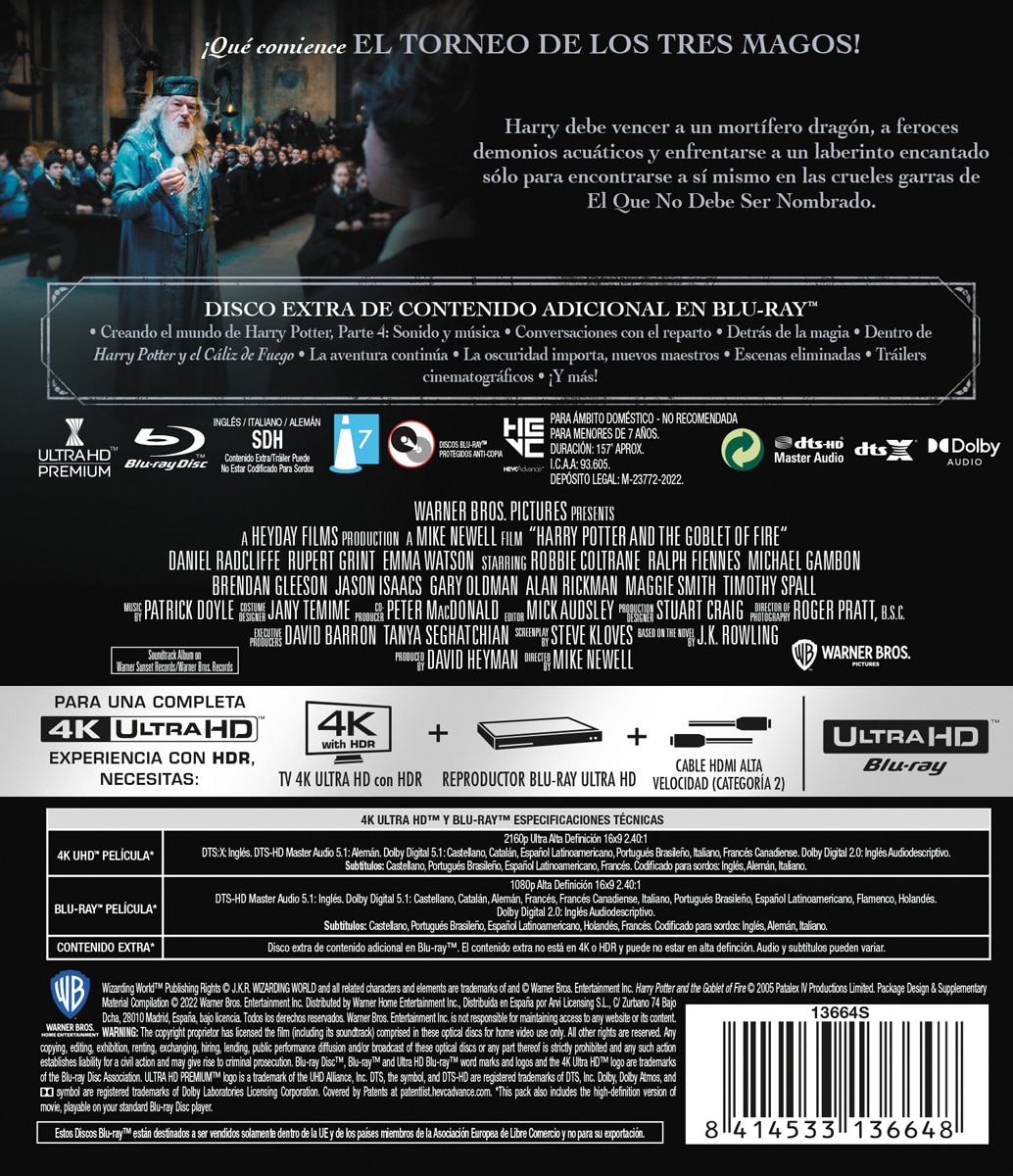 Harry Potter 4: El cáliz de fuego (4K Ultra HD + Blu-Ray) 2