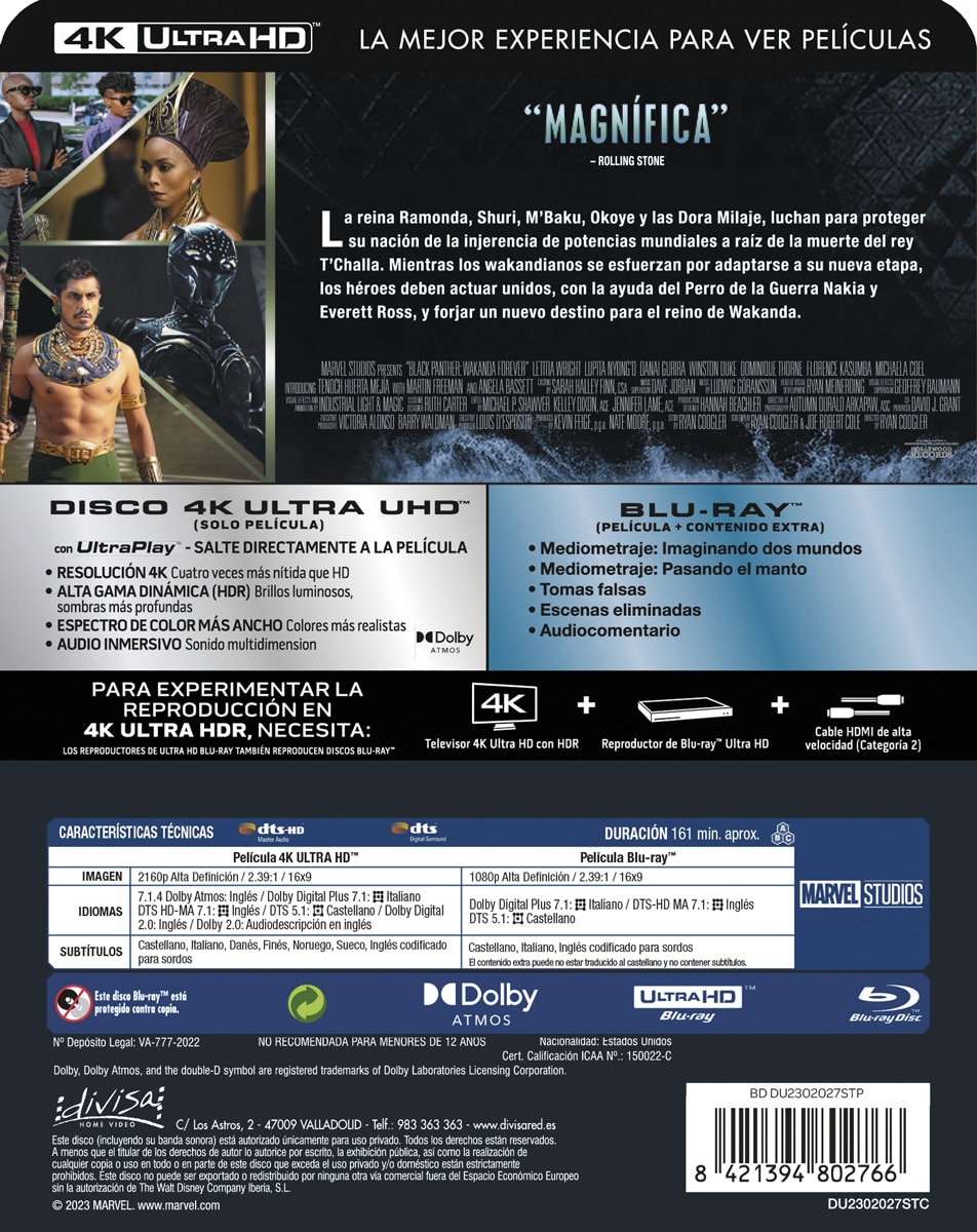 Black Panther: Wakanda Forever (Edición metálica Talokan) (4K Ultra HD + Blu-Ray) 2