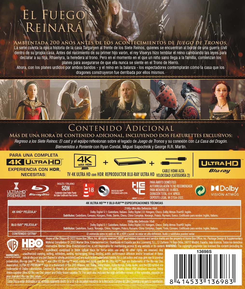 La casa del dragón (1ª Temporada) (4K Ultra HD + Blu-Ray) 2