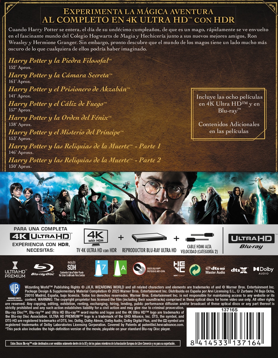 Pack Harry Potter (4K Ultra HD + Blu-Ray) 2