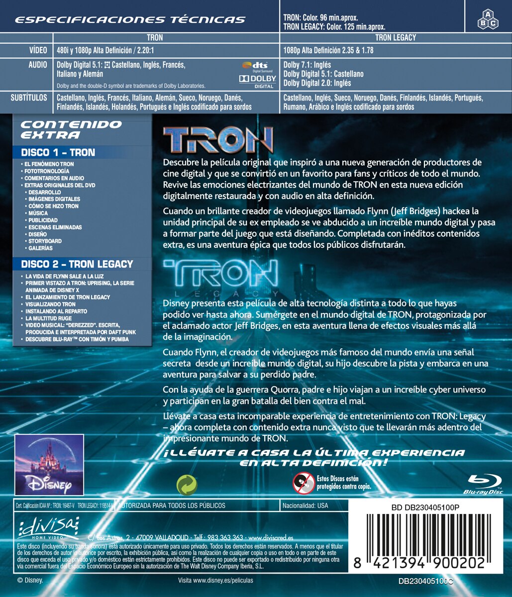 Pack Tron + Tron legacy (Blu-Ray) 2