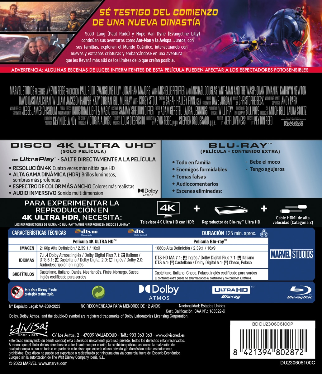 Ant-Man y La Avispa: Quantumanía (4K Ultra HD + Blu-Ray) 2