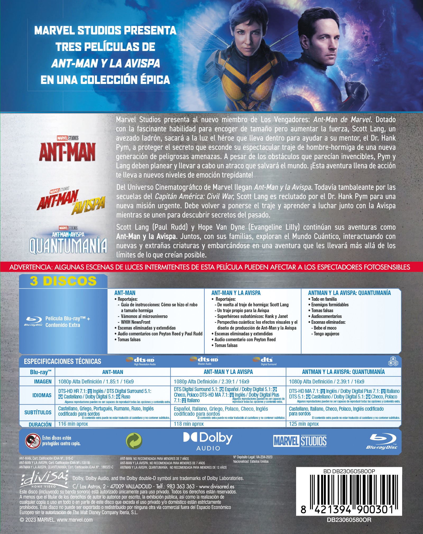Ant-Man y la avispa: Colección 3 películas (Blu-Ray) 2