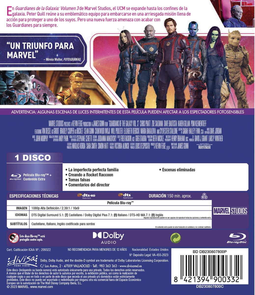 Guardianes de la galaxia Vol. 3 (Blu-Ray) 2