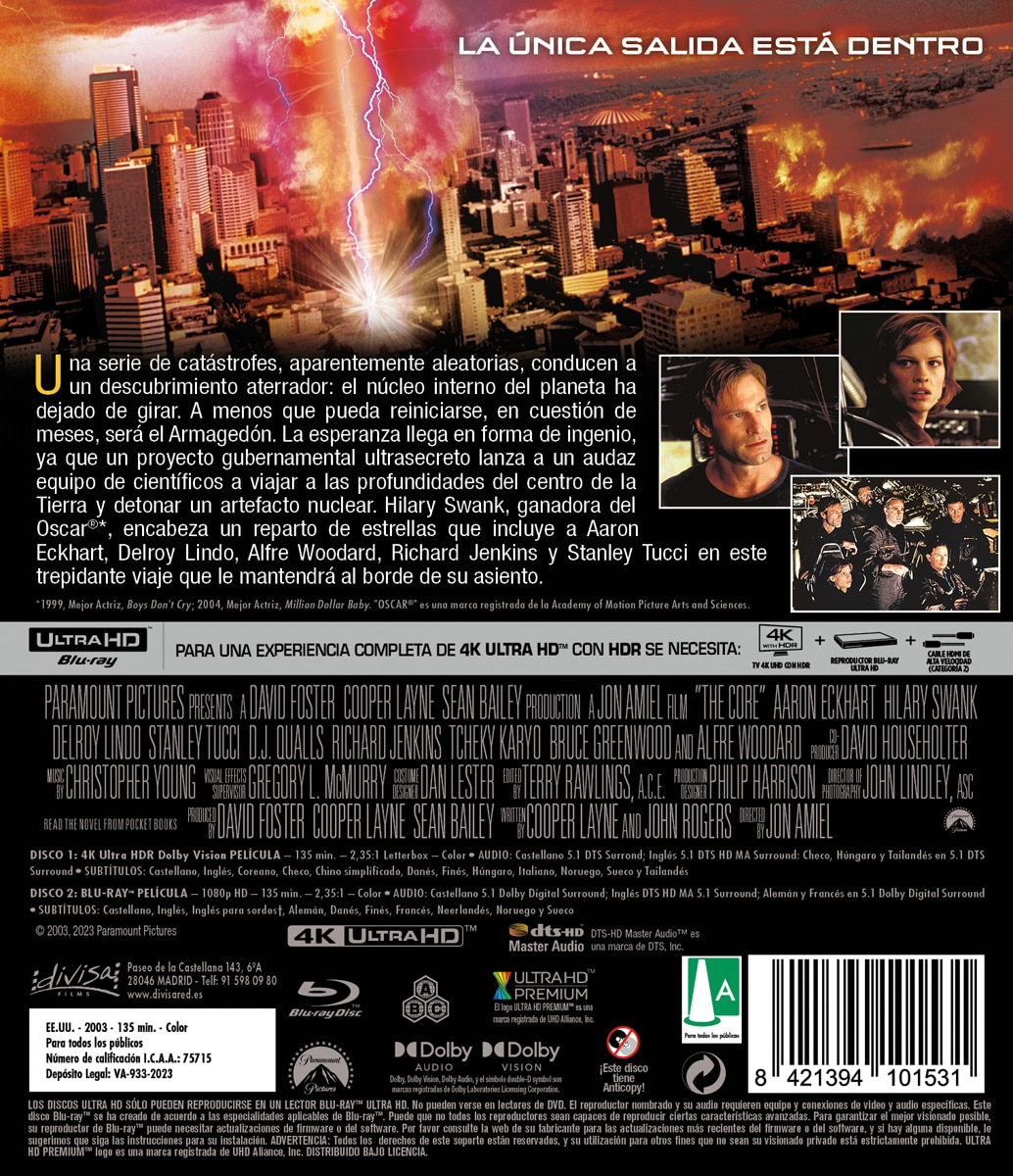 Imagen 2 de The core (El núcleo) (4K Ultra HD + Blu-Ray)