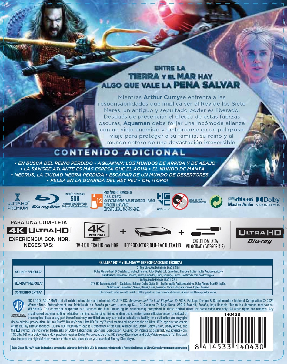 Aquaman y el reino perdido (Edición Metálica) (4H Ultra HD + Blu-Ray) 2