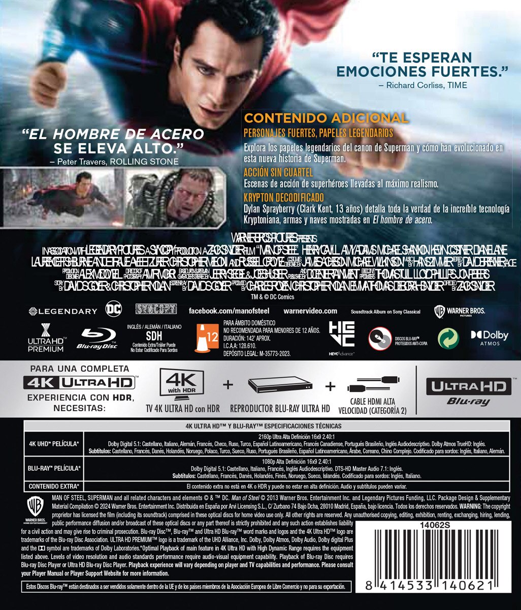 El hombre de acero (4H Ultra HD + Blu-Ray) 2