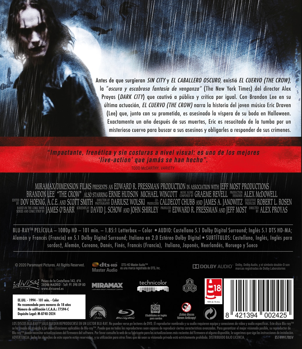 El cuervo (The crow) (Blu-Ray) 2