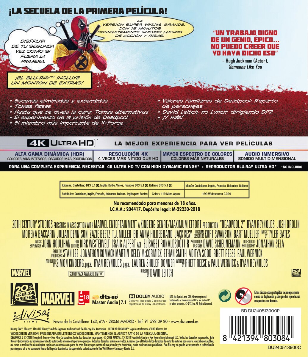 Deadpool 2 (Versión super grande) (4K Ultra HD + Blu-Ray) 2
