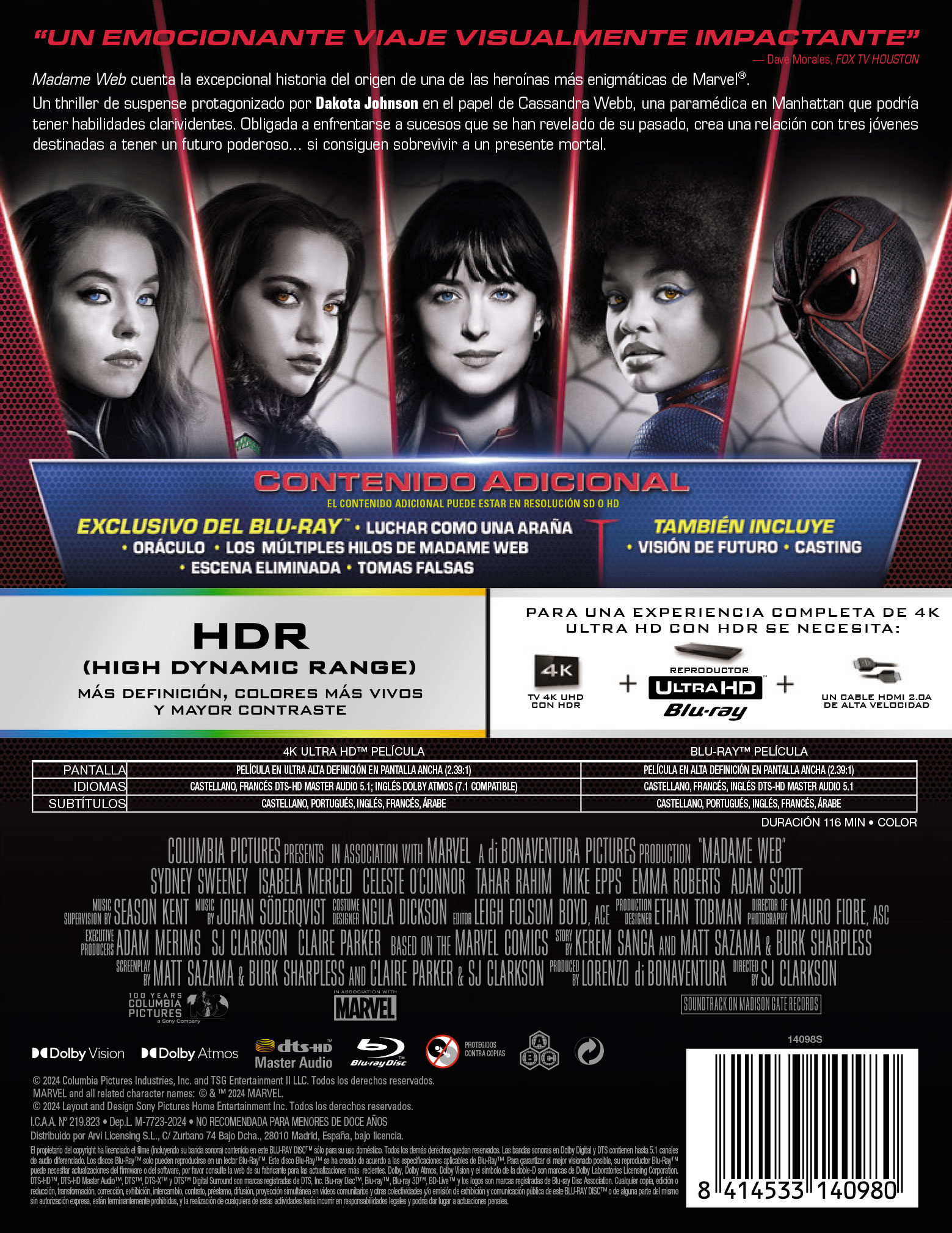 Imagen 2 de Madame Web (Edición Metálica) (4K UHD + Blu-Ray)