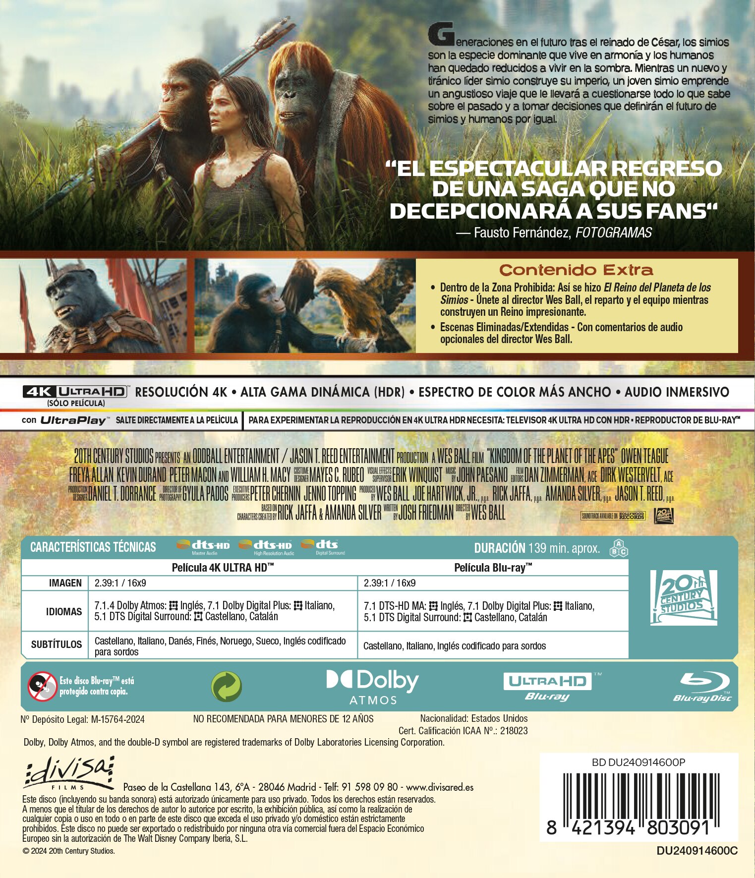 El reino del planeta de los simios (4K Ultra HD + Blu-Ray) 2