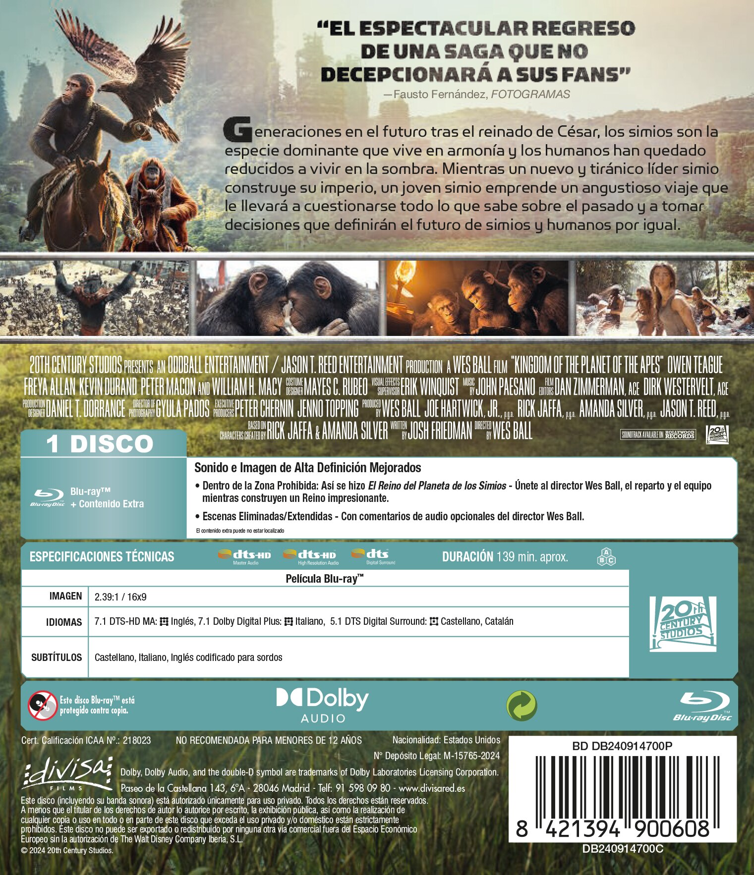 El reino del planeta de los simios (Blu-Ray) 2