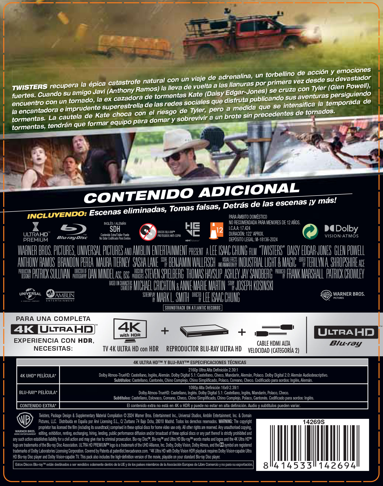 Twisters (2024) (Edición especial metálica) (4K Ultra HD + Blu-Ray) 2