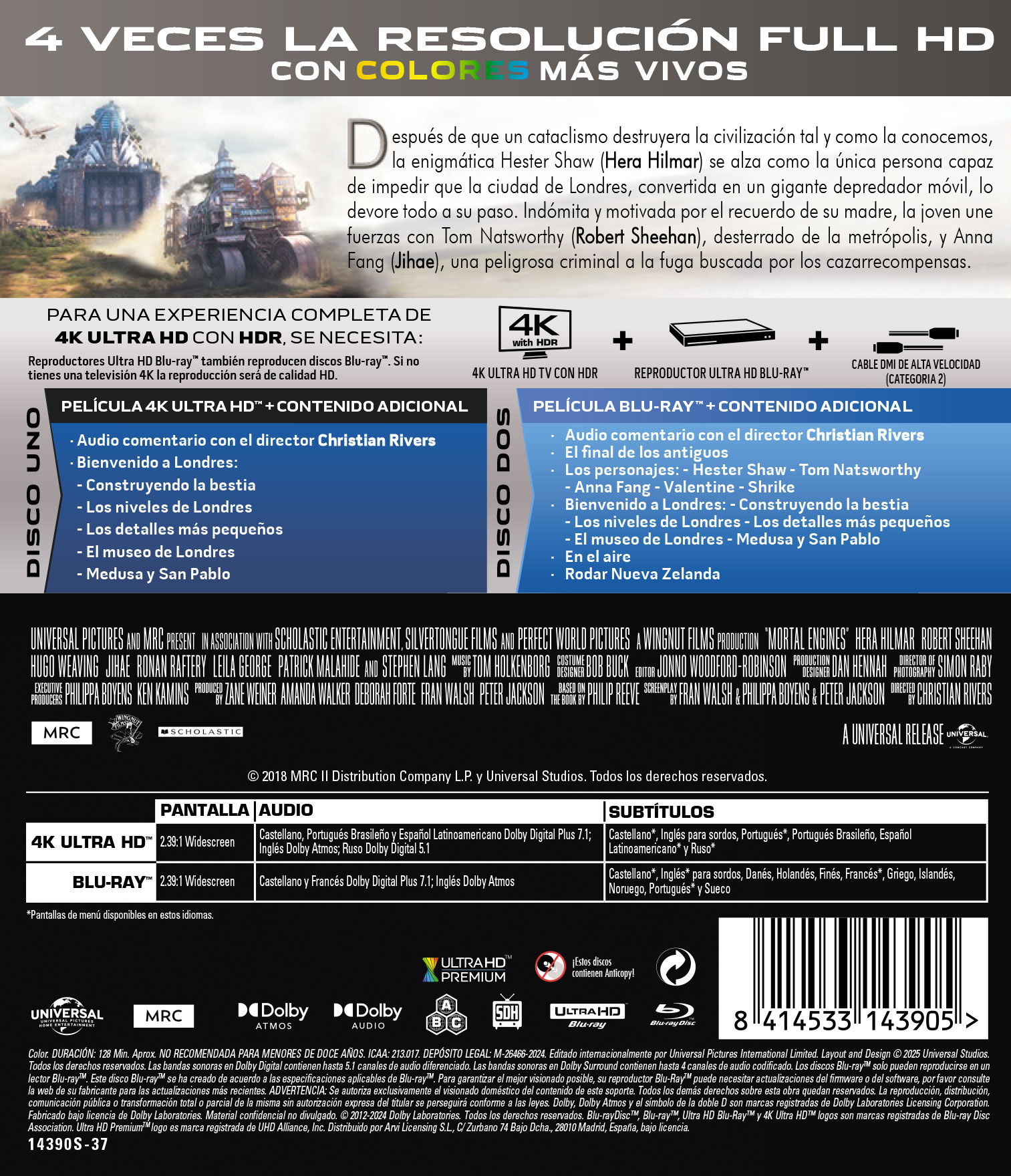 Mortal Engines (Edición 2025) (4K UHD + Blu-Ray) 2
