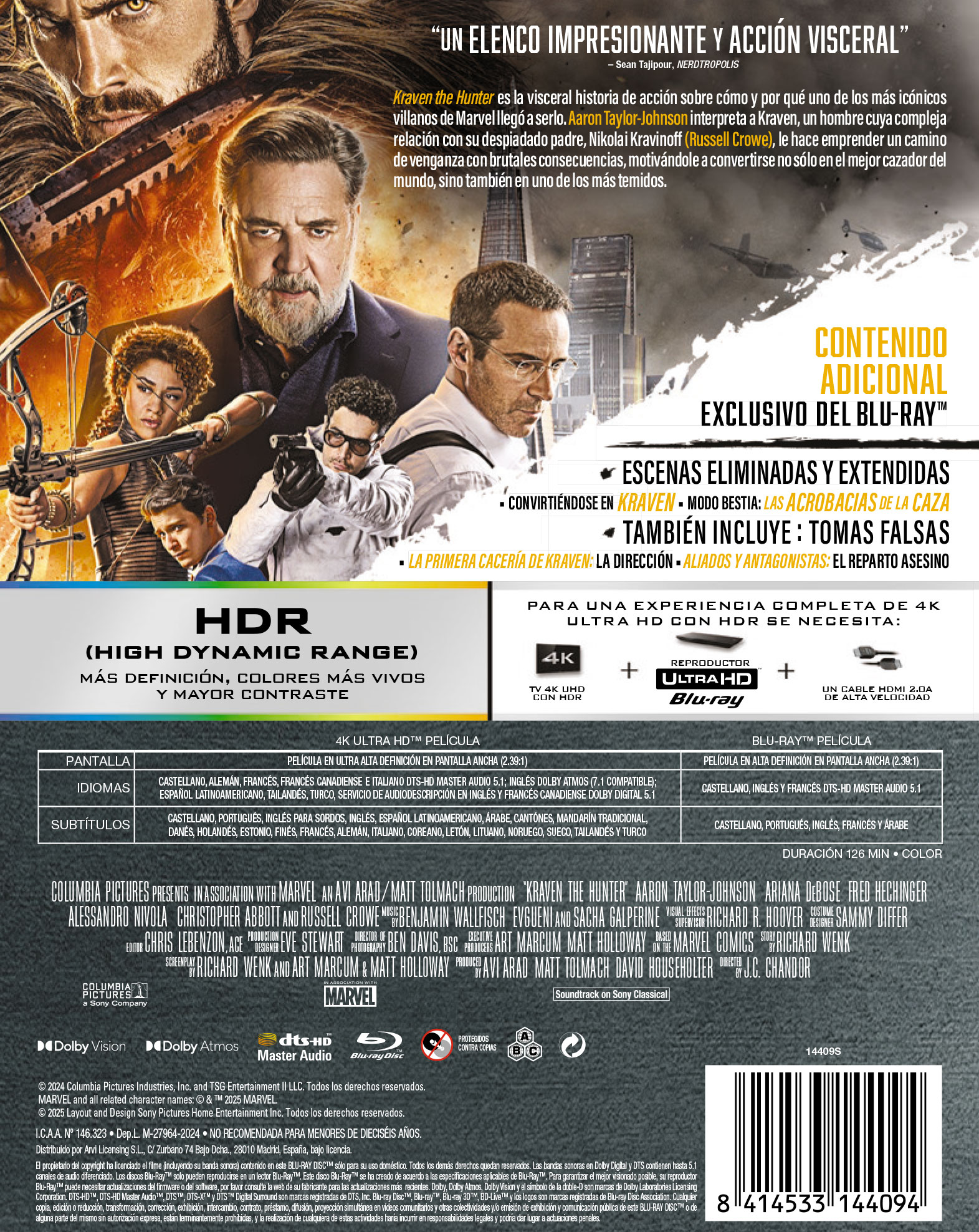 Kraven the Hunter (Edición Metálica) (4K Ultra HD + Blu-Ray) 2
