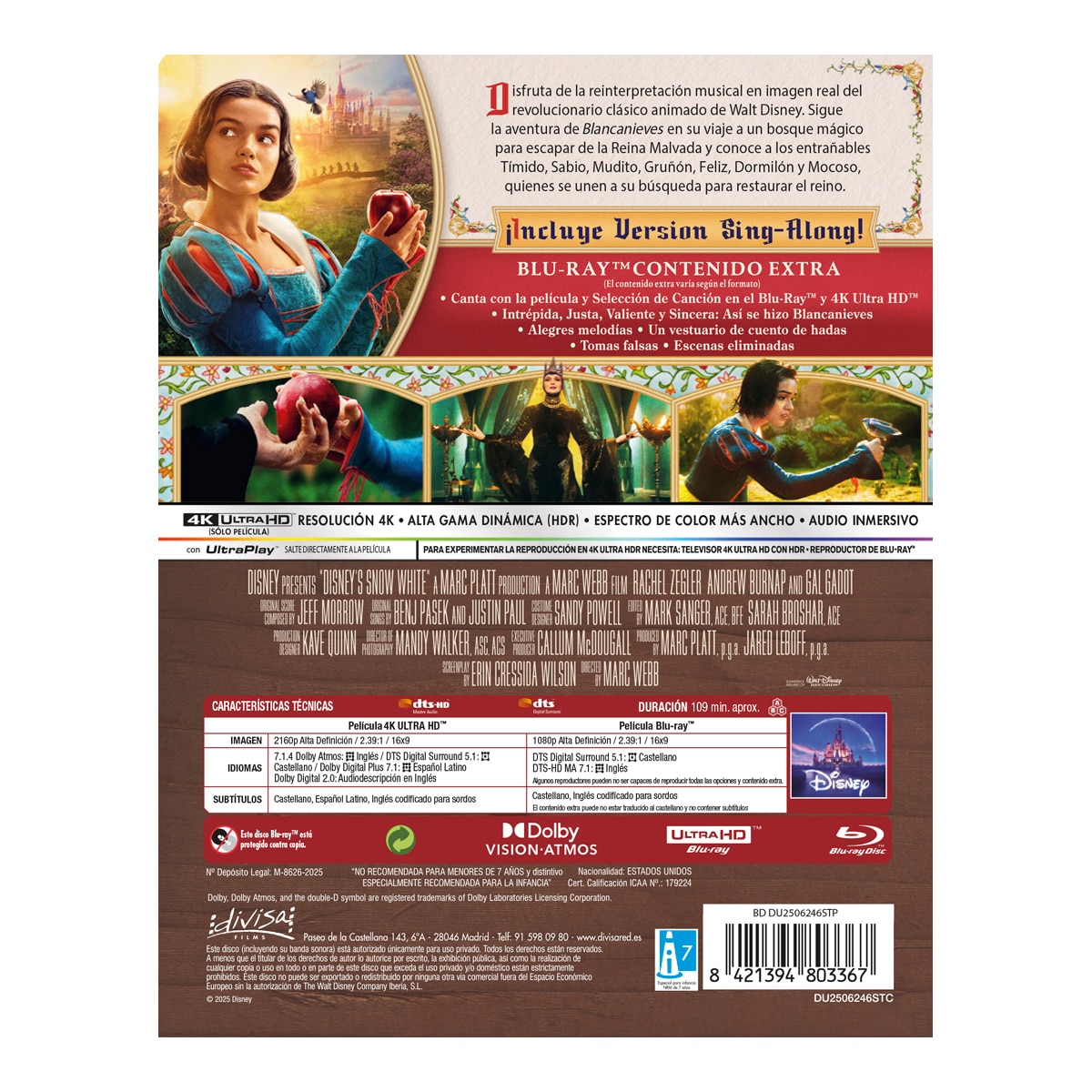 Blancanieves (2025) (Edición Metálica) (4K Ultra HD + Blu-Ray) 3