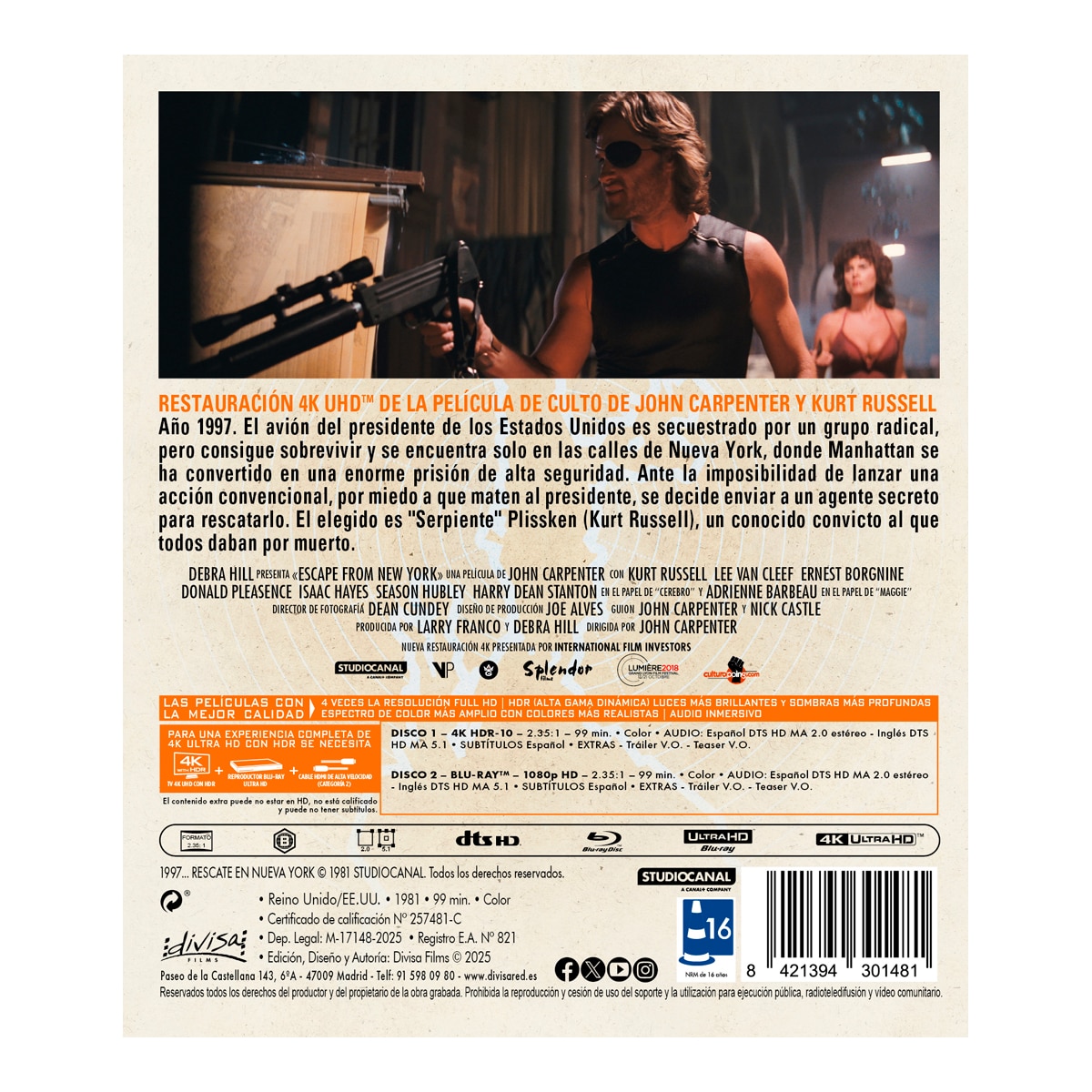 1997... Rescate en Nueva York (4K Ultra HD + Blu-Ray) 2