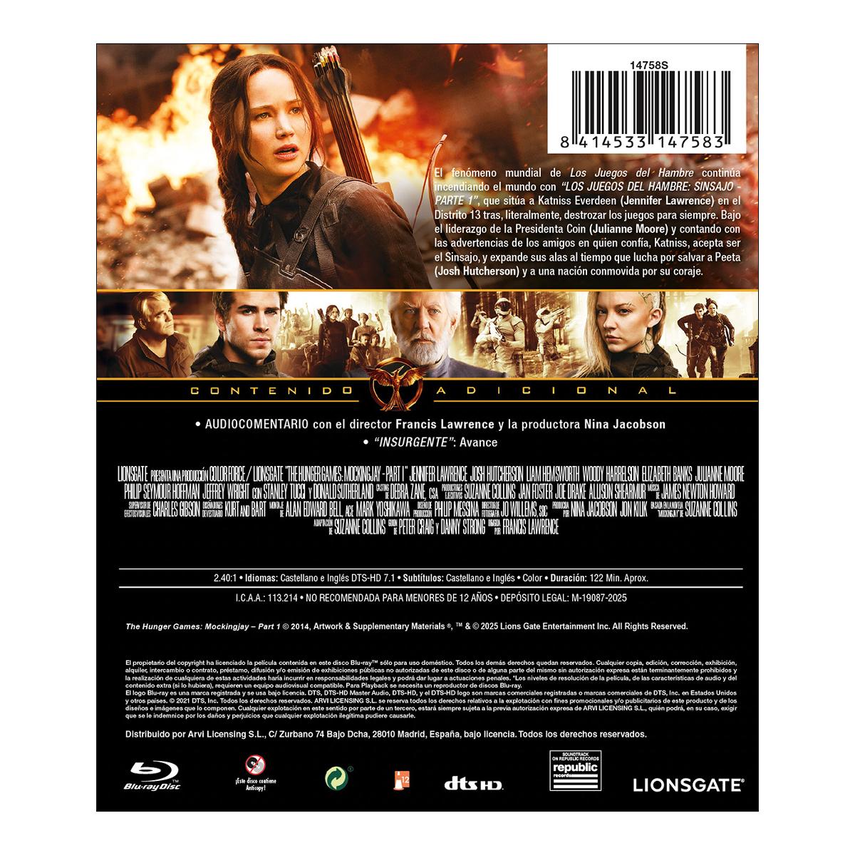 Los juegos del hambre 3: Sinsajo. Parte 1 (Blu-Ray) 2