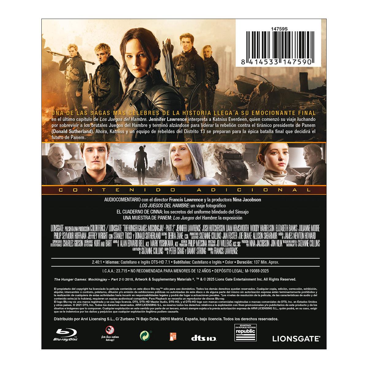 Los juegos del hambre 4: Sinsajo. Parte 2 (Blu-Ray) 2