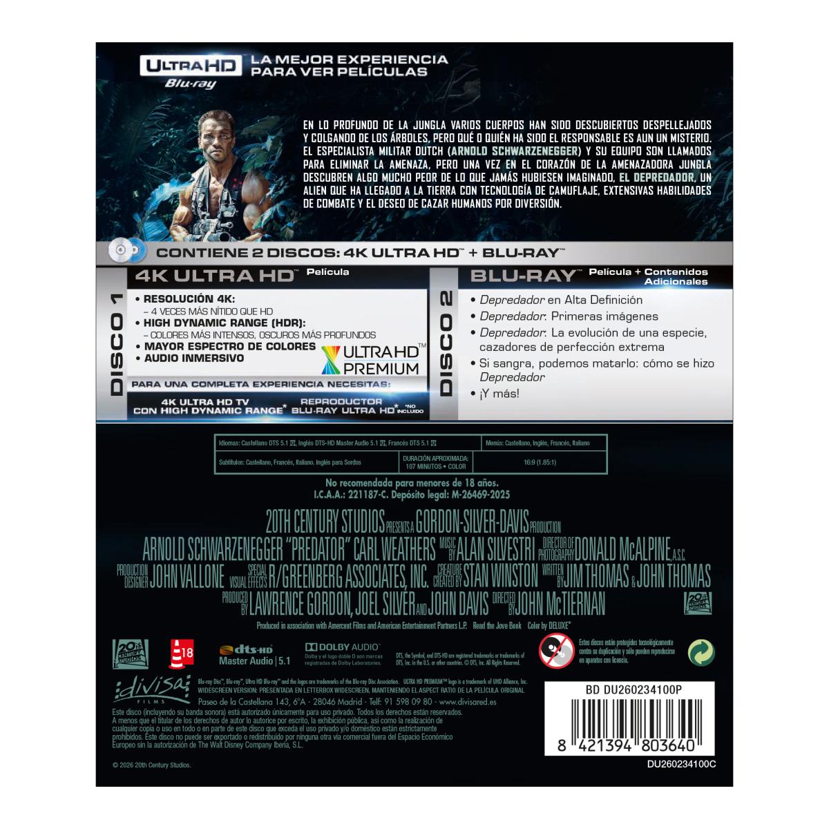 Depredador (4K Ultra HD + Blu-Ray) 2