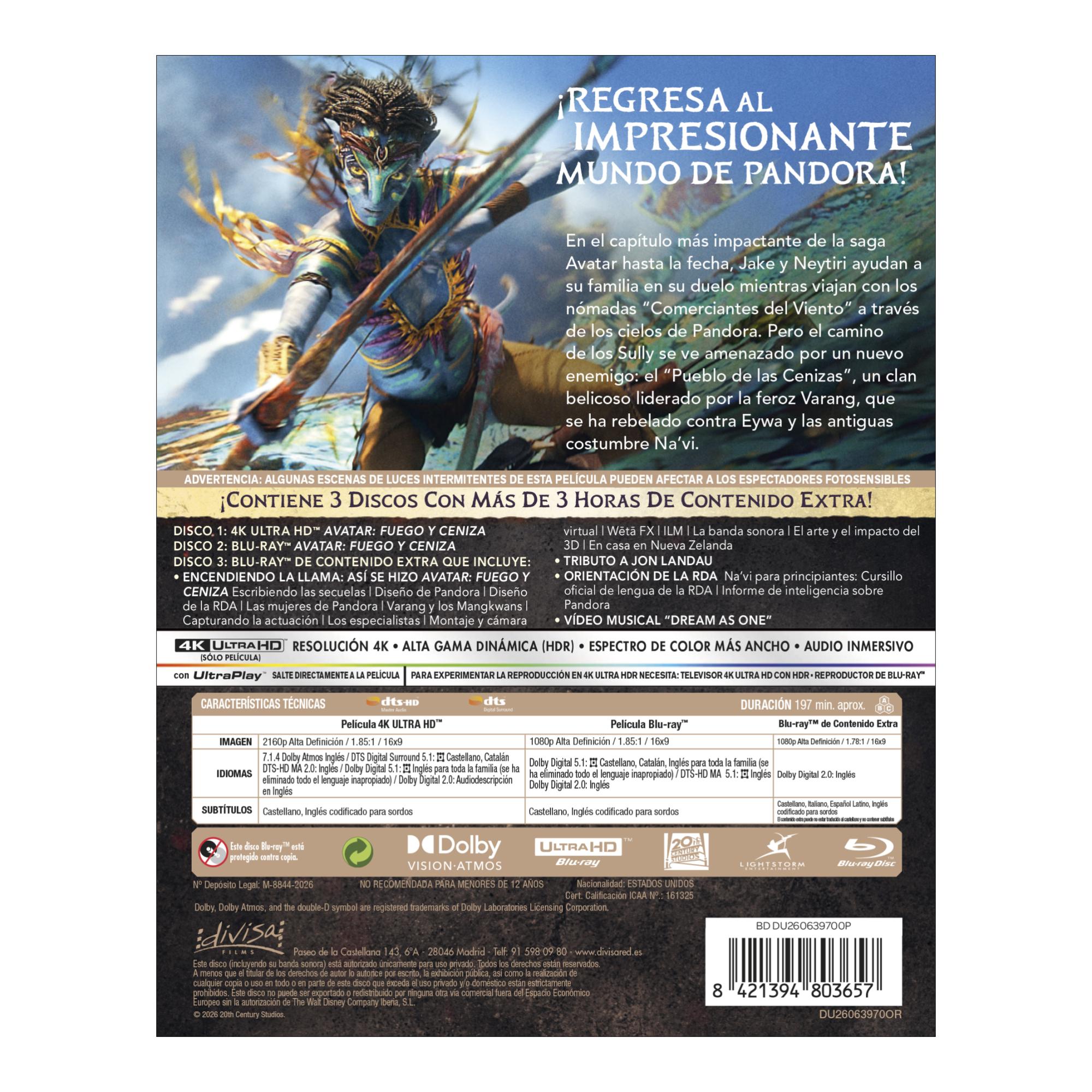 Avatar: Fuego y ceniza (4K Ultra HD + Blu-Ray) 3