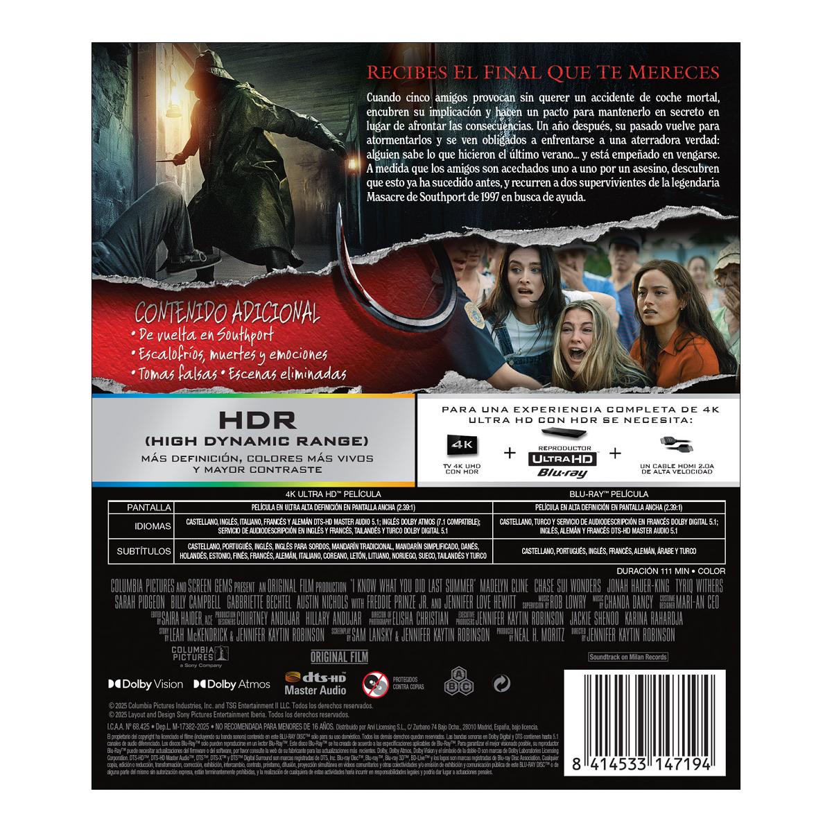 Sé lo que hicisteis el último verano (2025) (4K Ultra HD + Blu-Ray) 2