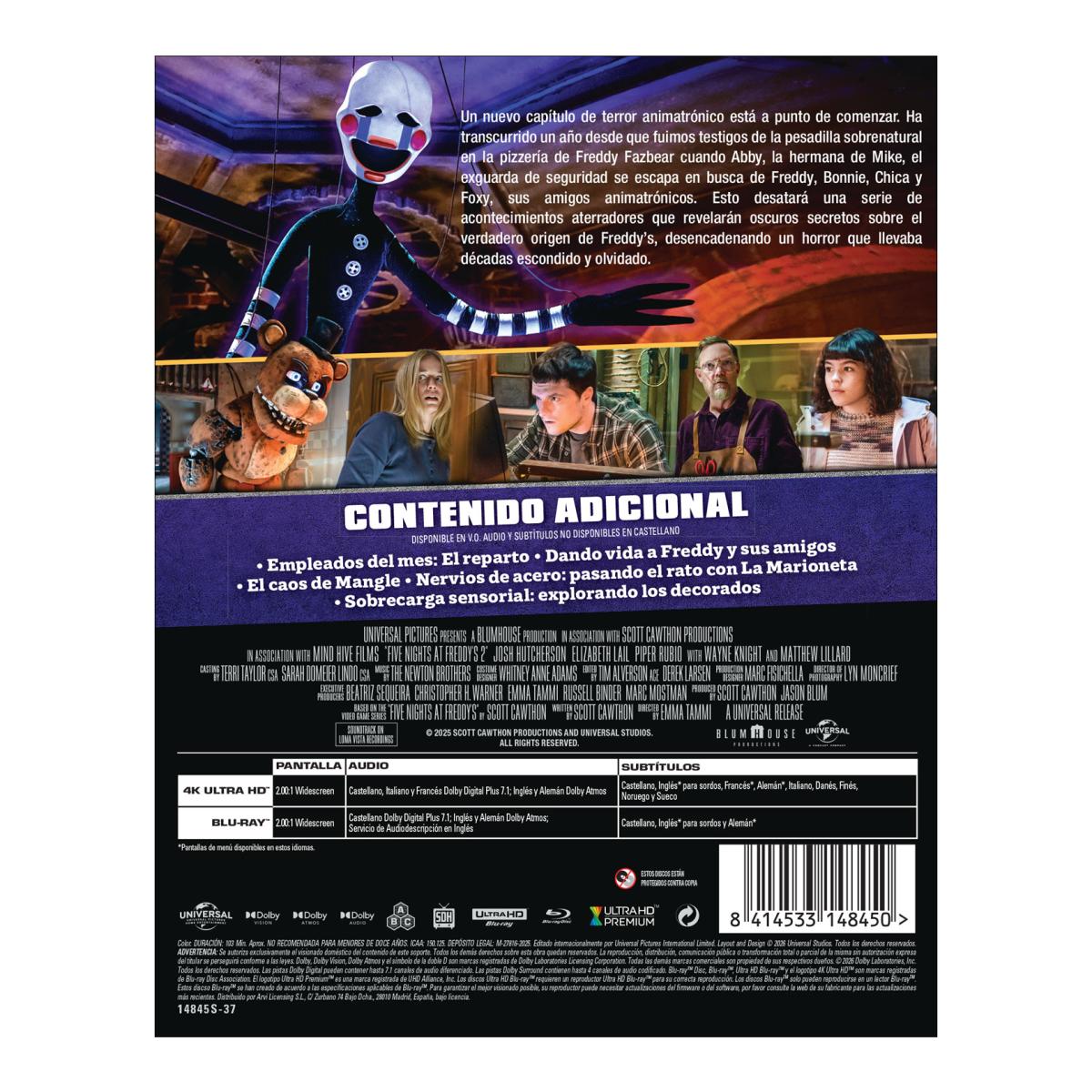 Five nights at Freddy's 2 (Edición Metálica) (4K Ultra HD + Blu-Ray) 2