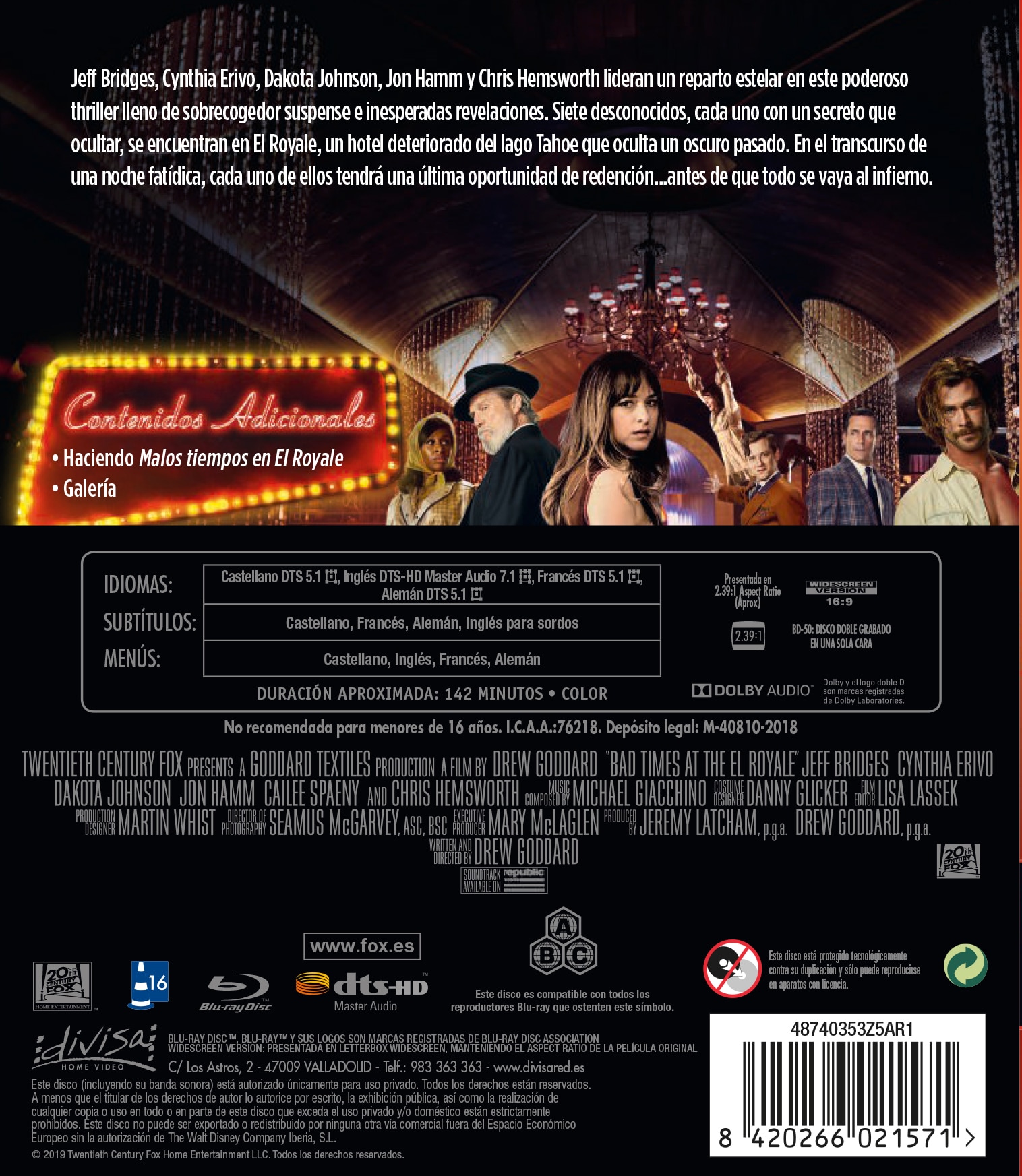Malos tiempos en el Royale (Blu-Ray) 2