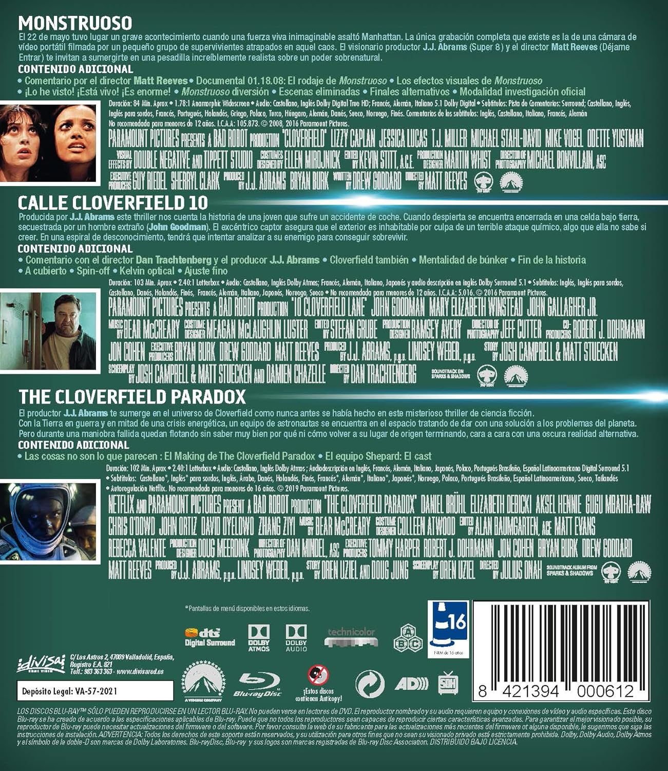 Pack Cloverfield 1-3 (Blu-Ray) 2