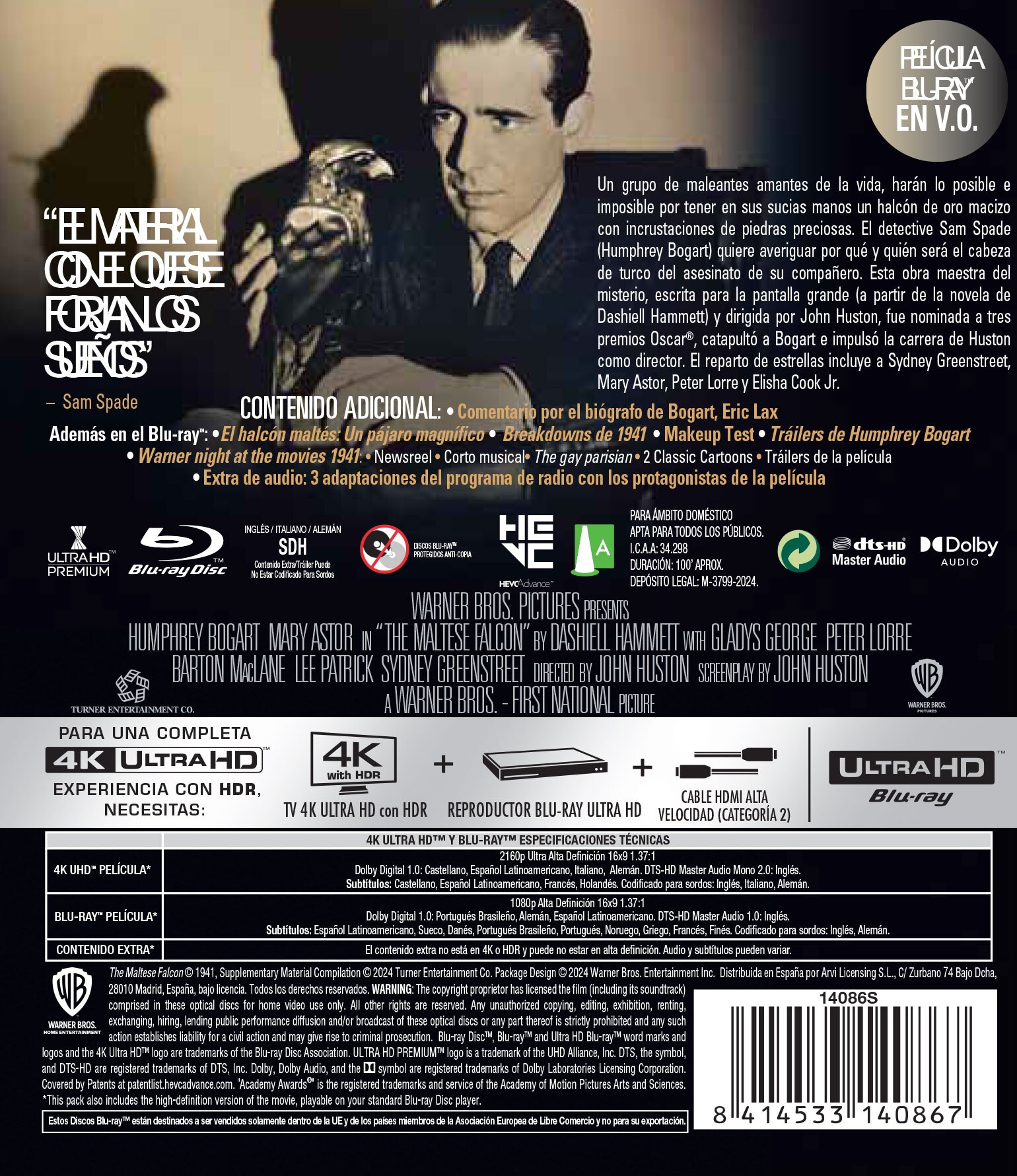 El halcón maltés (4K Ultra HD + Blu-Ray) 2