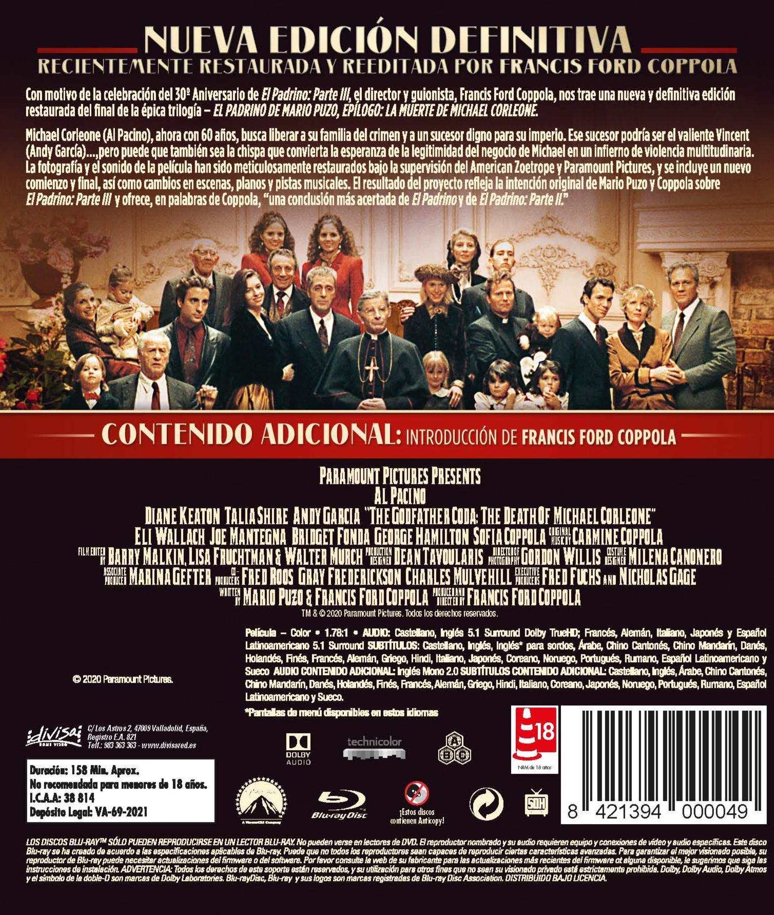 El Padrino de Mario Puzo - Epílogo: La Muerte de Michael Corleone (Blu-Ray) 2