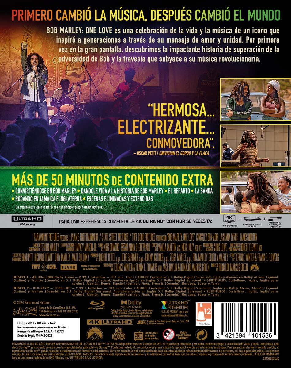 Bob Marley: One love (Edición Metálica) (4K Ultra HD + Blu-Ray) 3