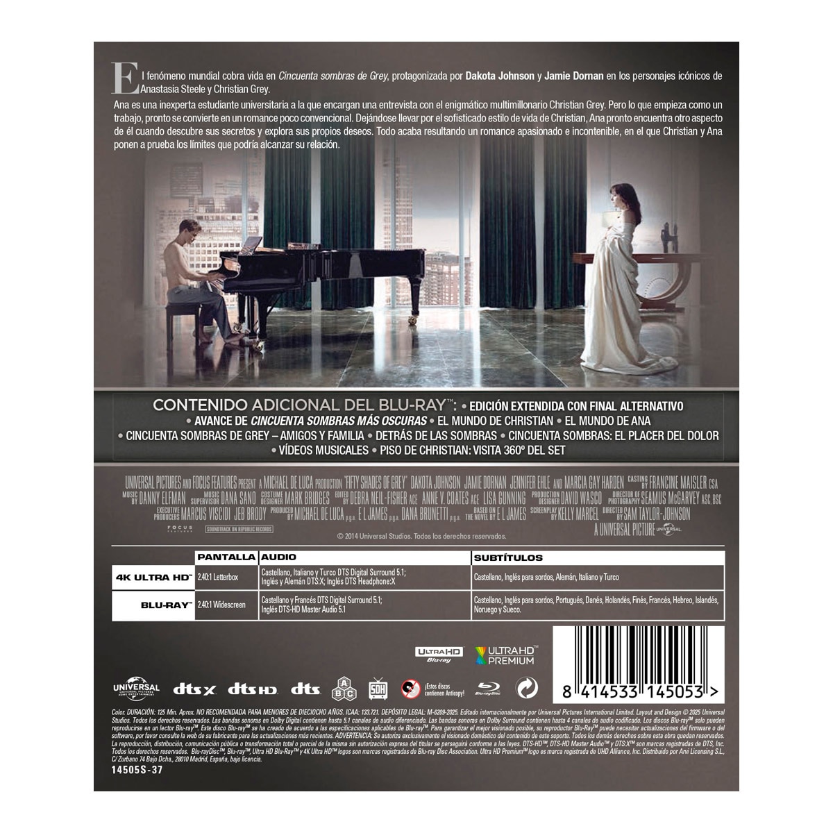 Cincuenta sombras de Grey (Edición 2025 (4K Ultra HD + Blu-Ray) 2