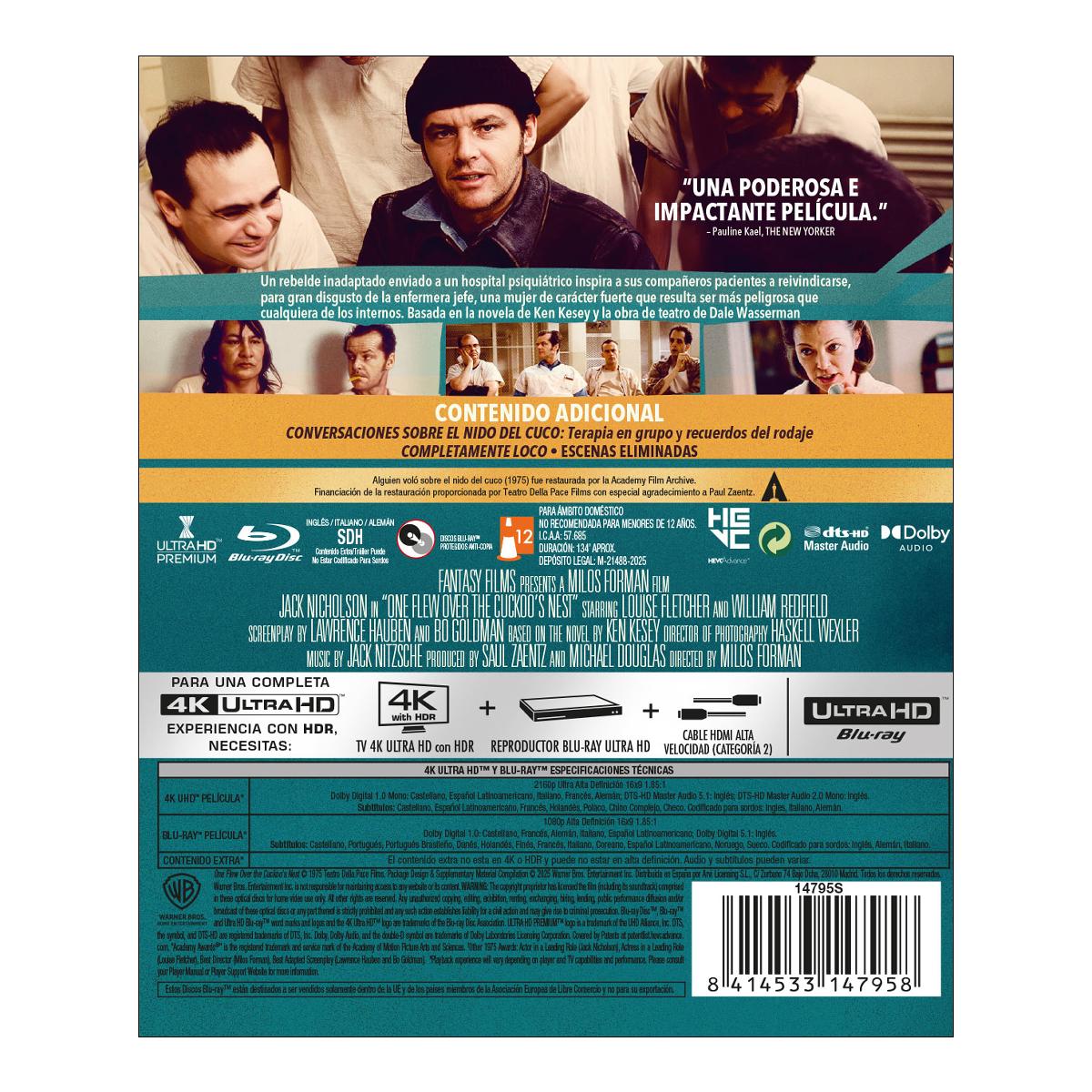 Alguien voló sobre el nido del cuco (4K Ultra HD + Blu-Ray) 2