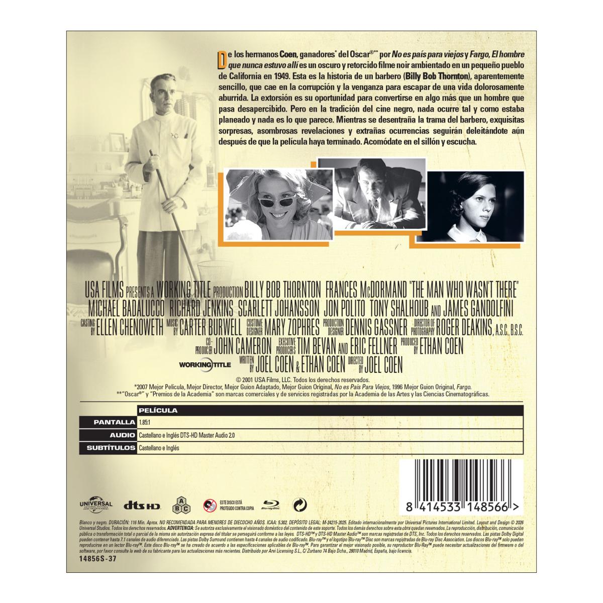 El hombre que nunca estuvo allí (Blu-Ray) 2